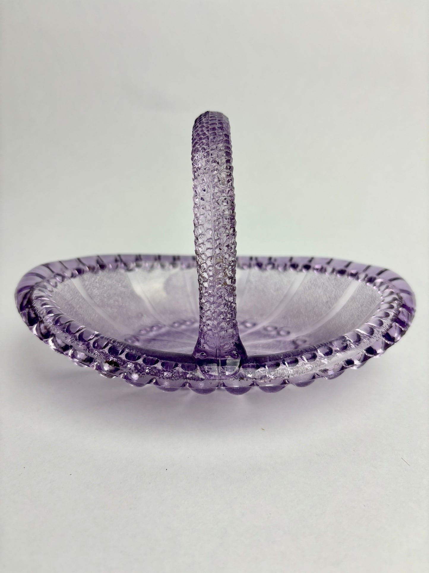 Antique Amethyst Glass Basket