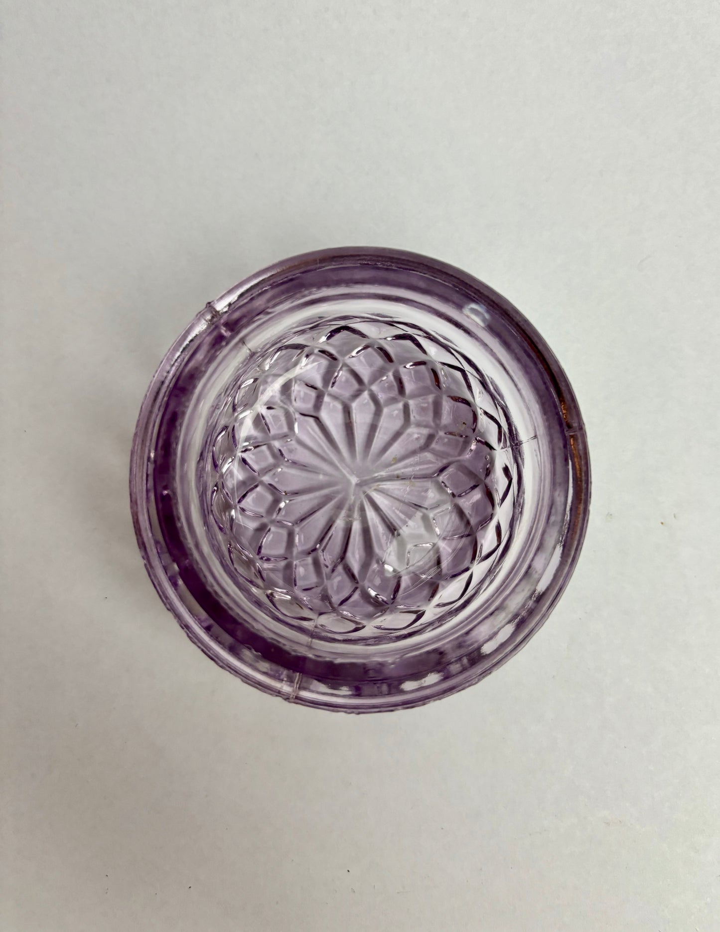 Small Vintage Amethyst Glass Trinket Box
