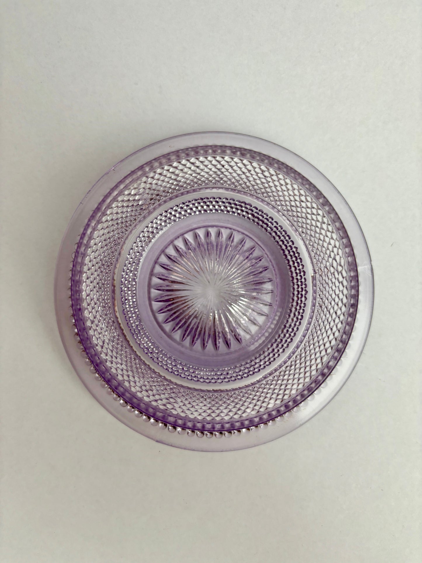 Amethyst Hobnail Glass Lidded Sugar Bowl
