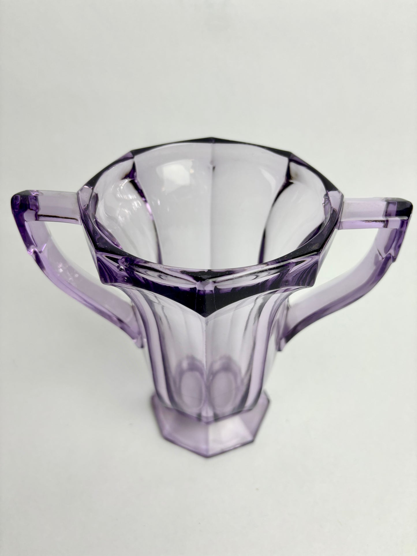 Amethyst Glass Two-Handled Vase