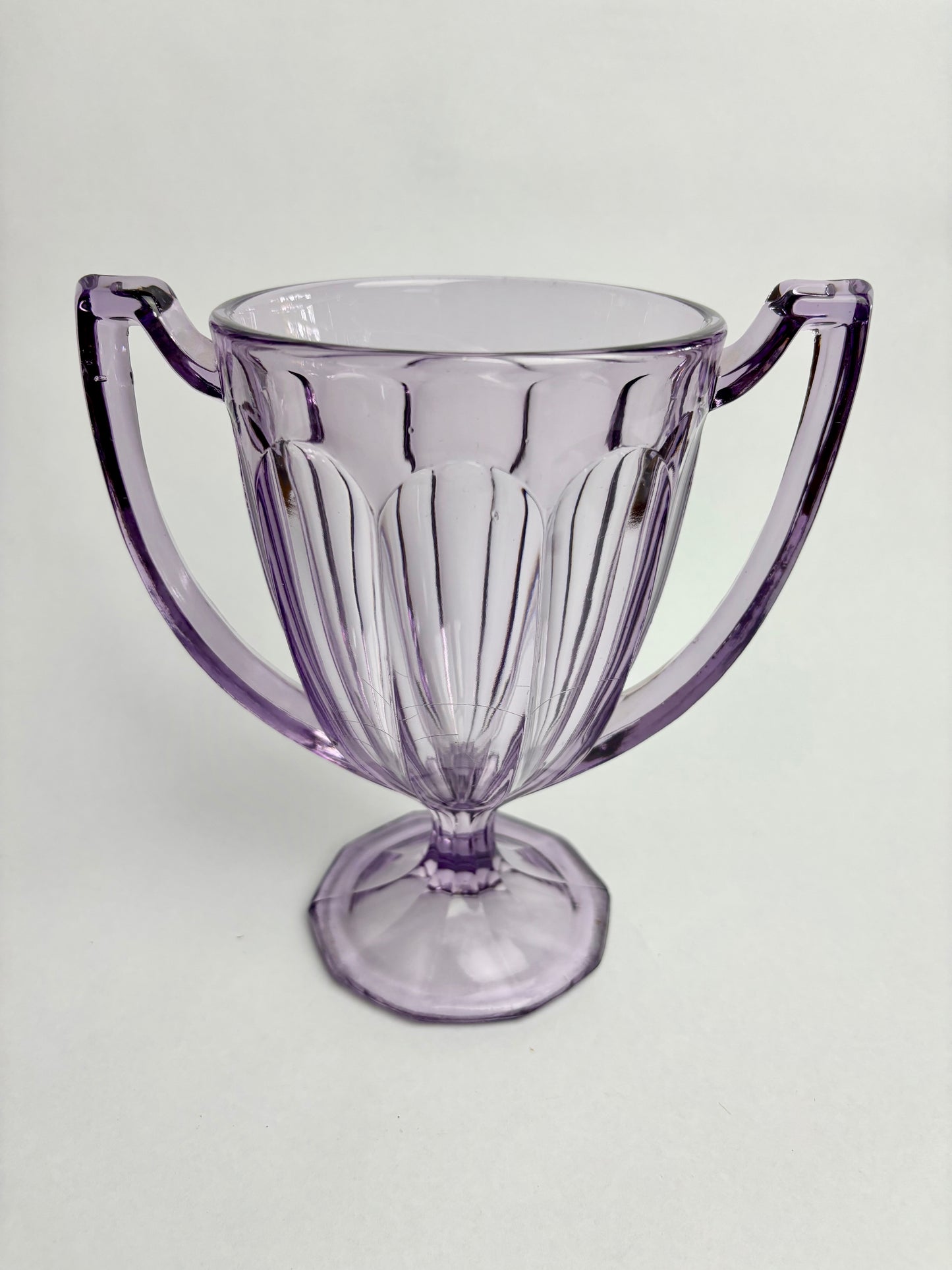 Amethyst Glass Two-Handled Vase