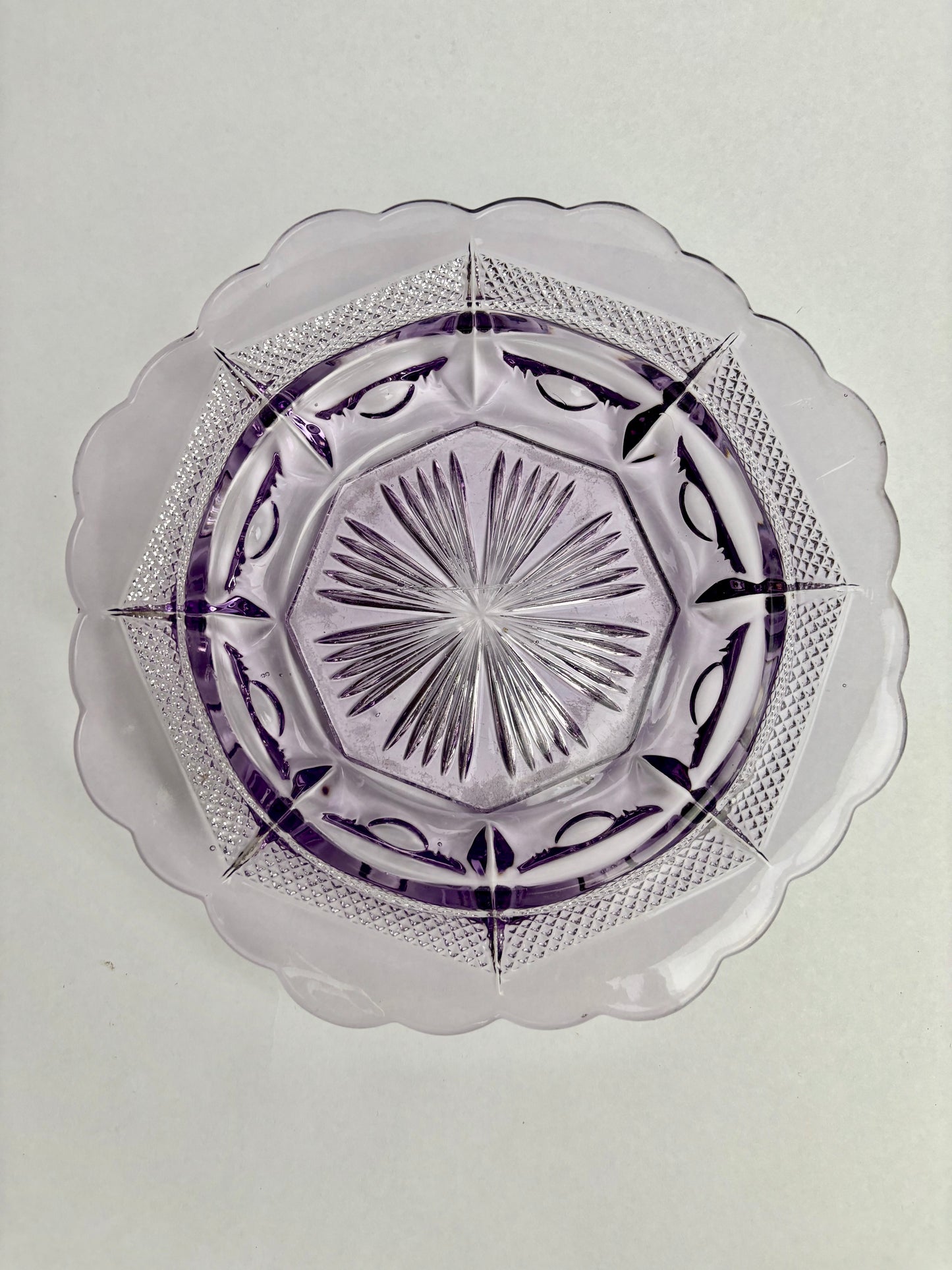 Amethyst Glass Lidded Bowl