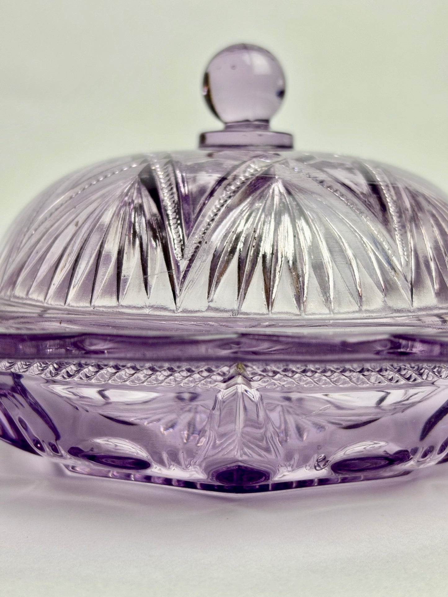 Amethyst Glass Lidded Bowl