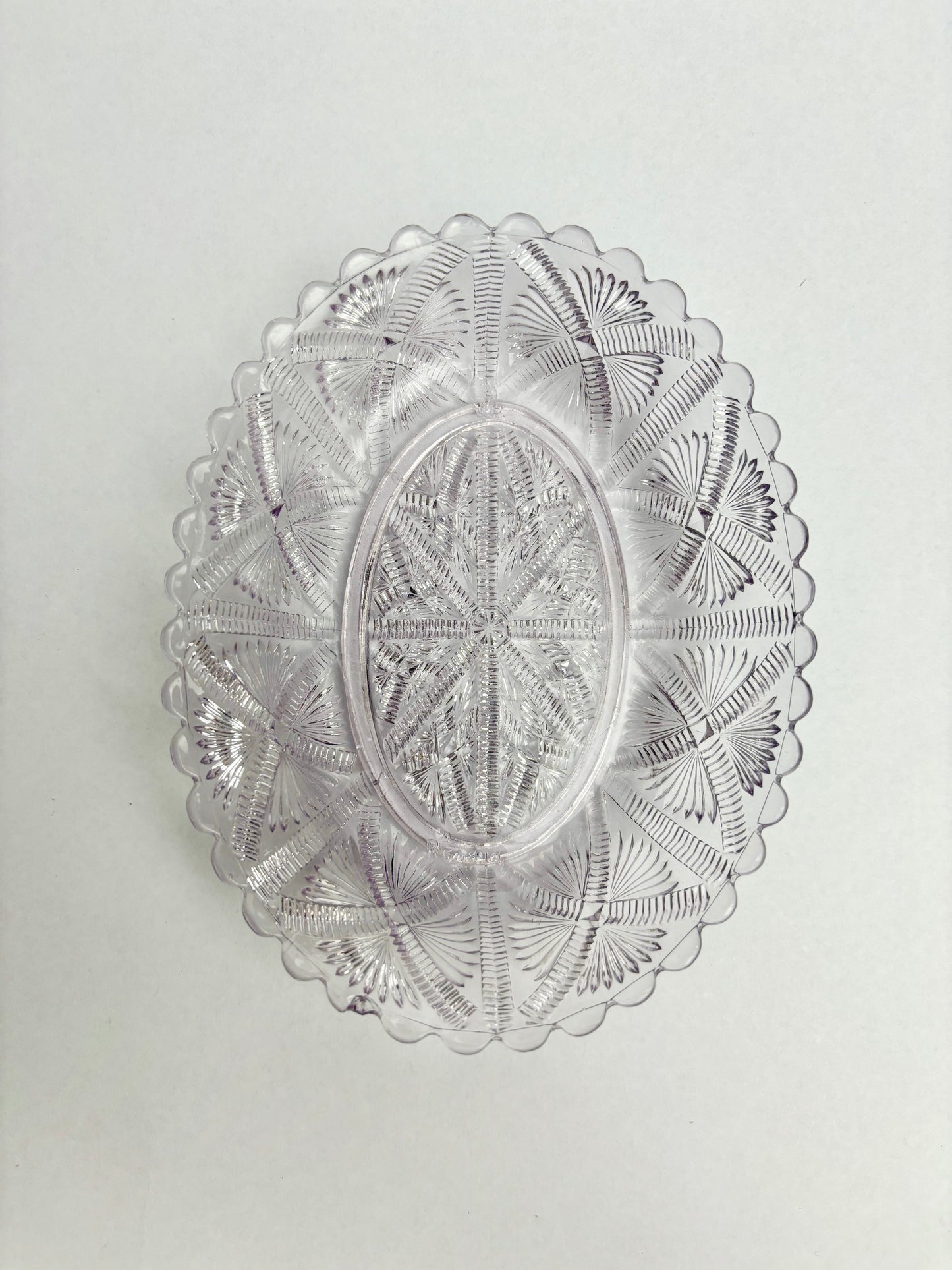 Antique Sowerby Amethyst Glass Bowl Starburst Pattern 54314