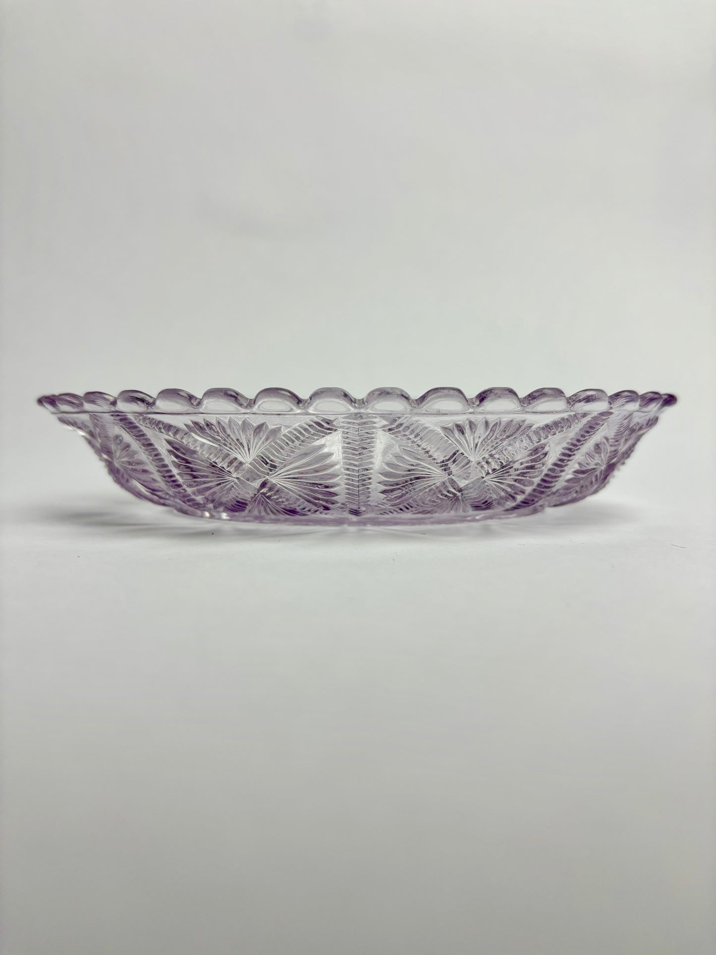 Antique Sowerby Amethyst Glass Bowl Starburst Pattern 54314