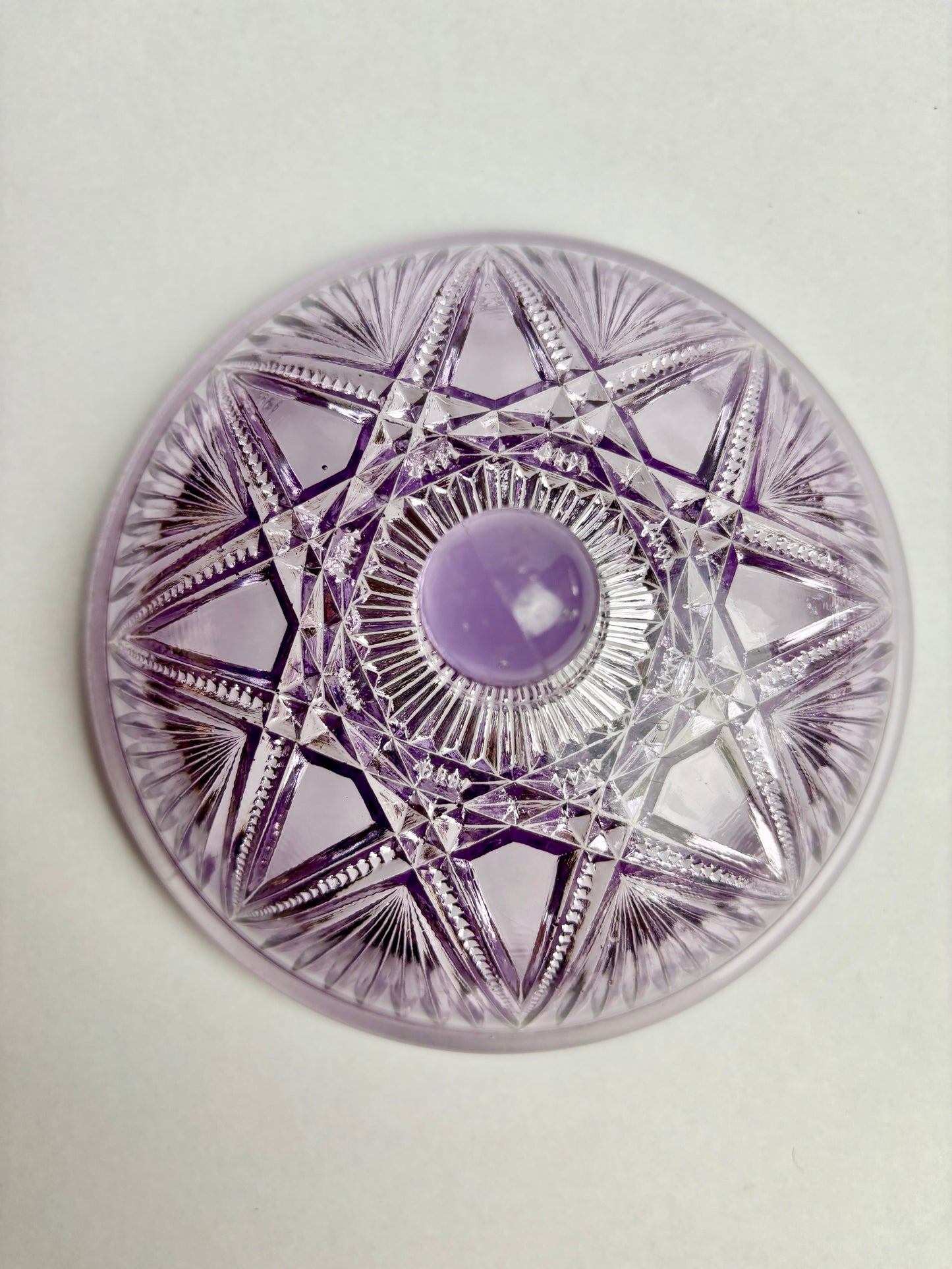 Amethyst Glass Lidded Bowl