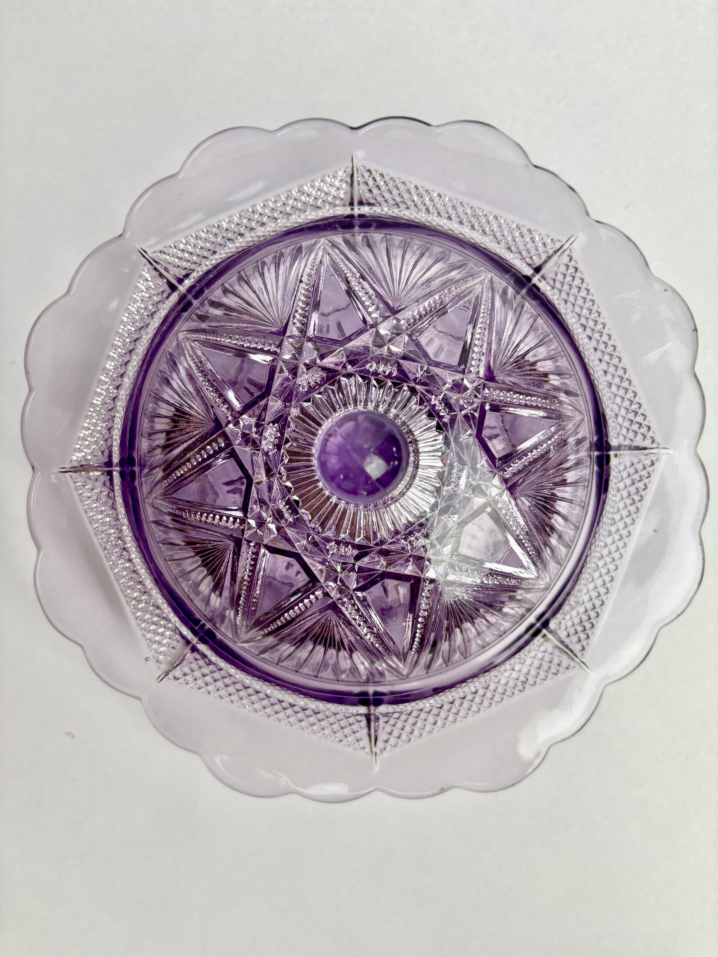 Amethyst Glass Lidded Bowl