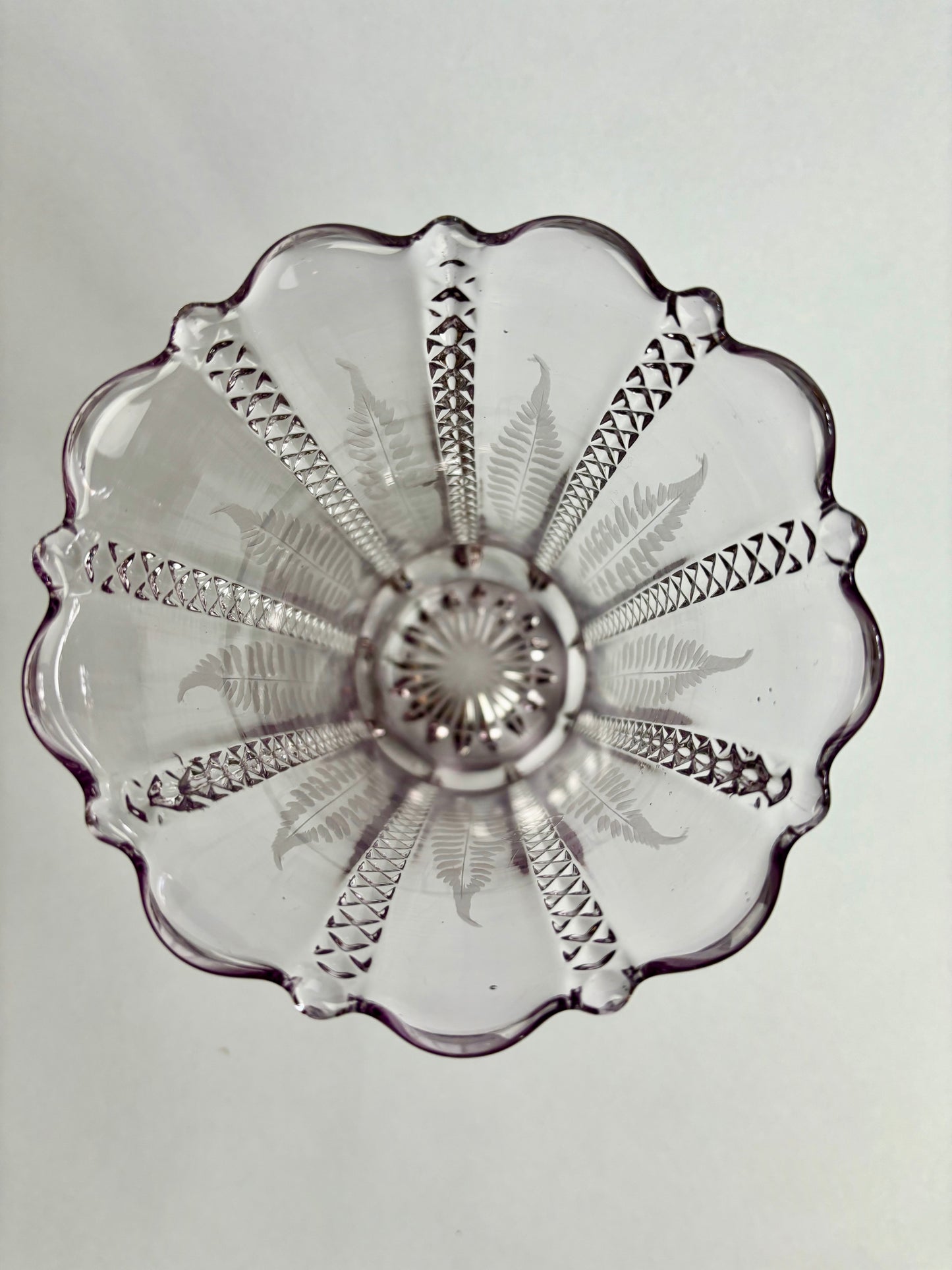 Antique Etched Amethyst Glass Vase