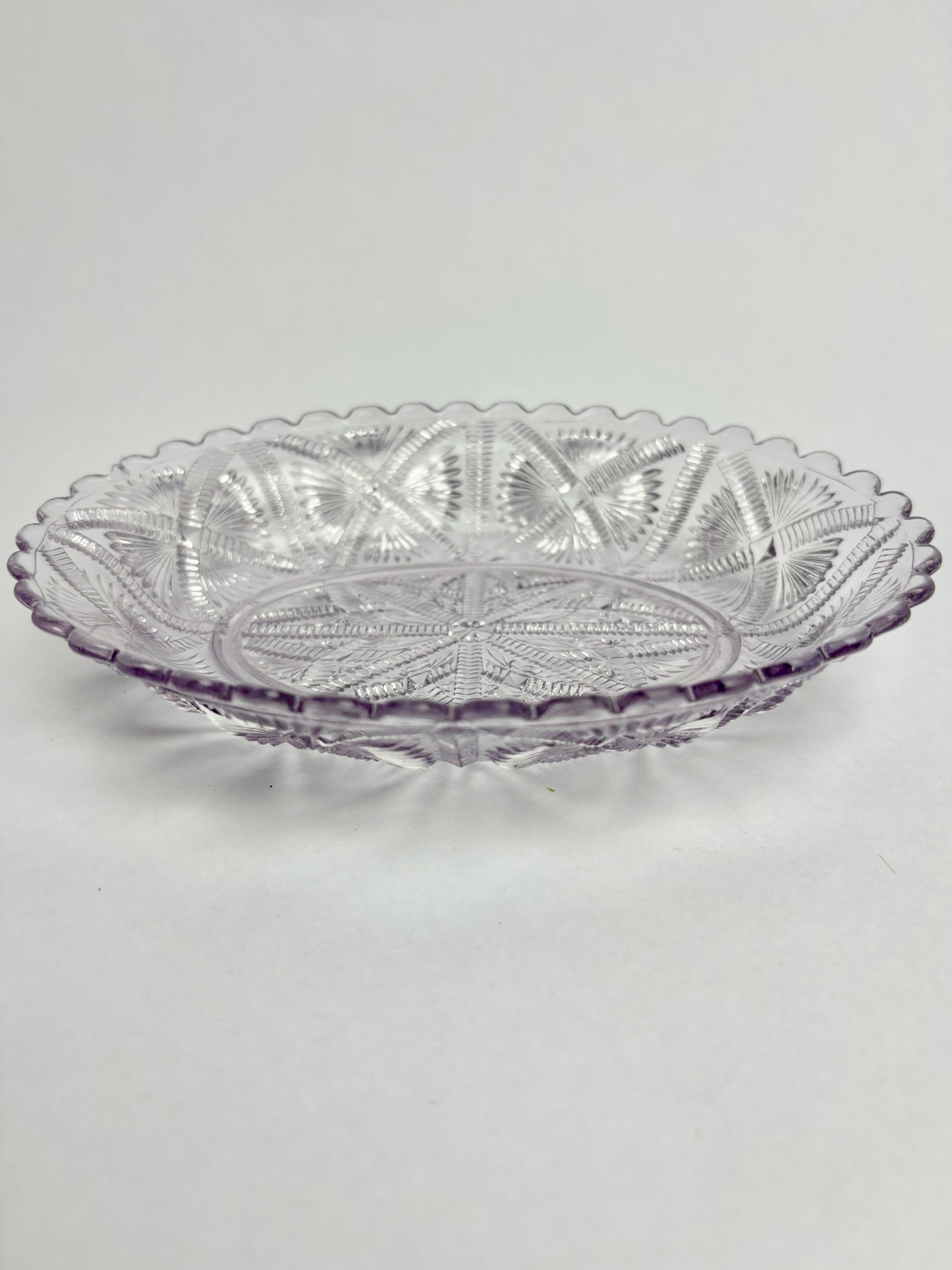 Antique Sowerby Amethyst Glass Bowl Starburst Pattern 54314