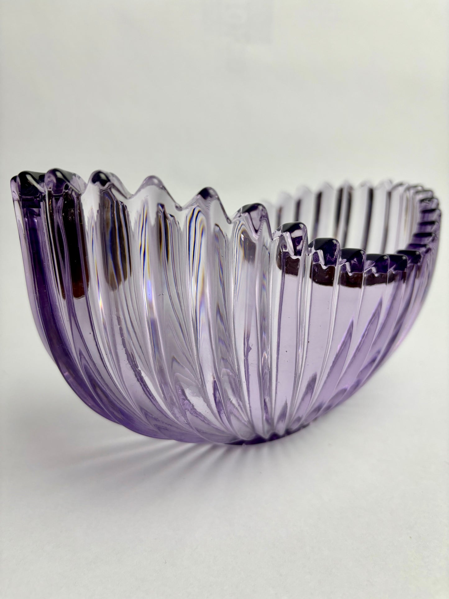 Antique Sowerby Amethyst Glass Fruit Bowl