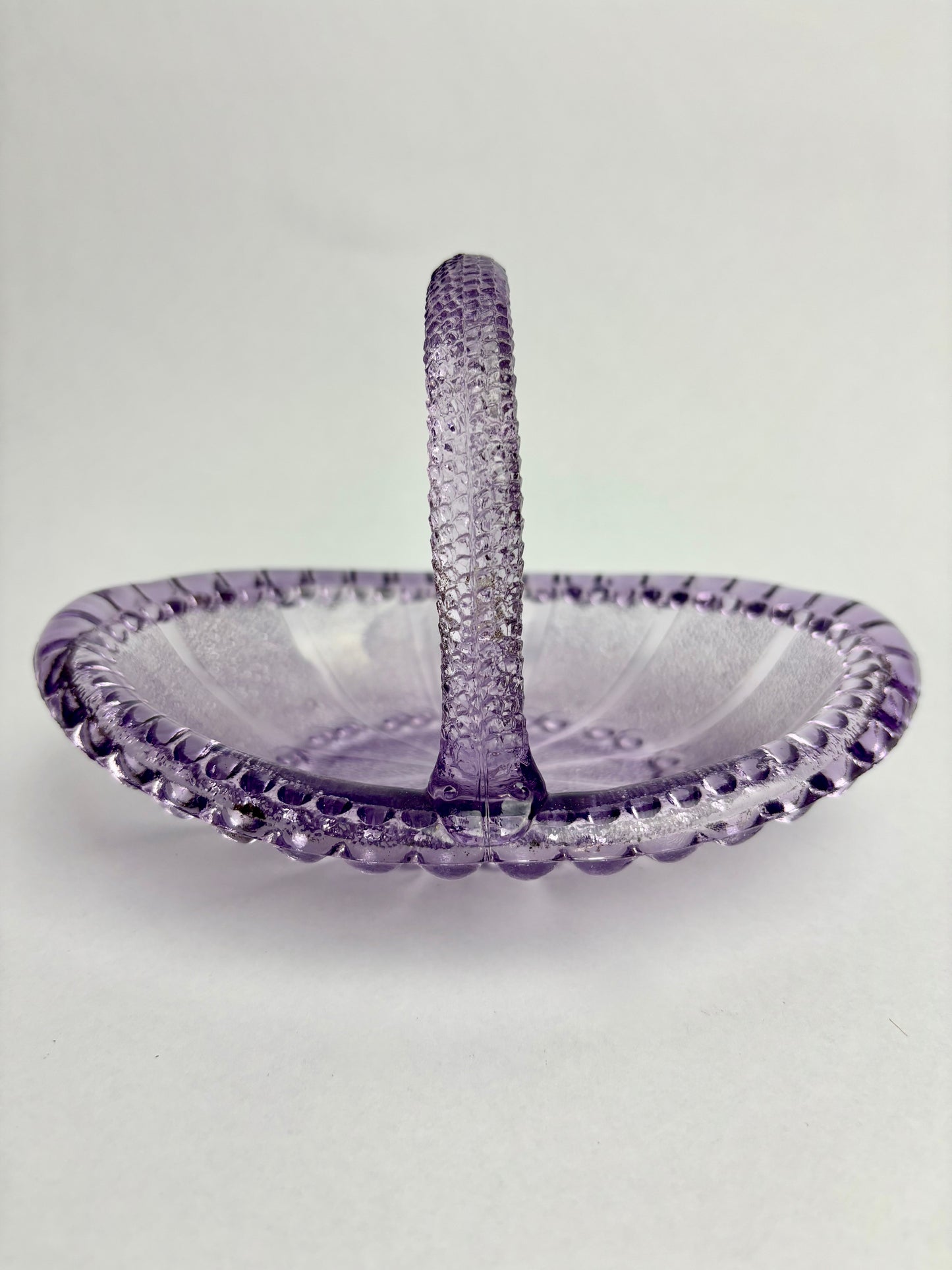 Antique Amethyst Glass Basket