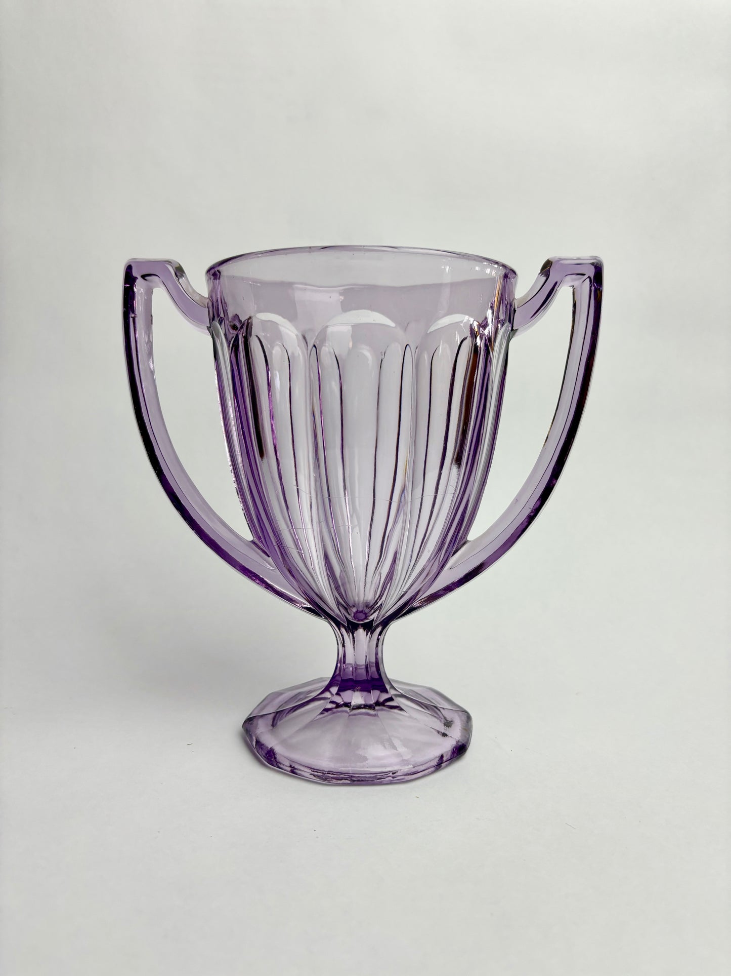 Amethyst Glass Two-Handled Vase