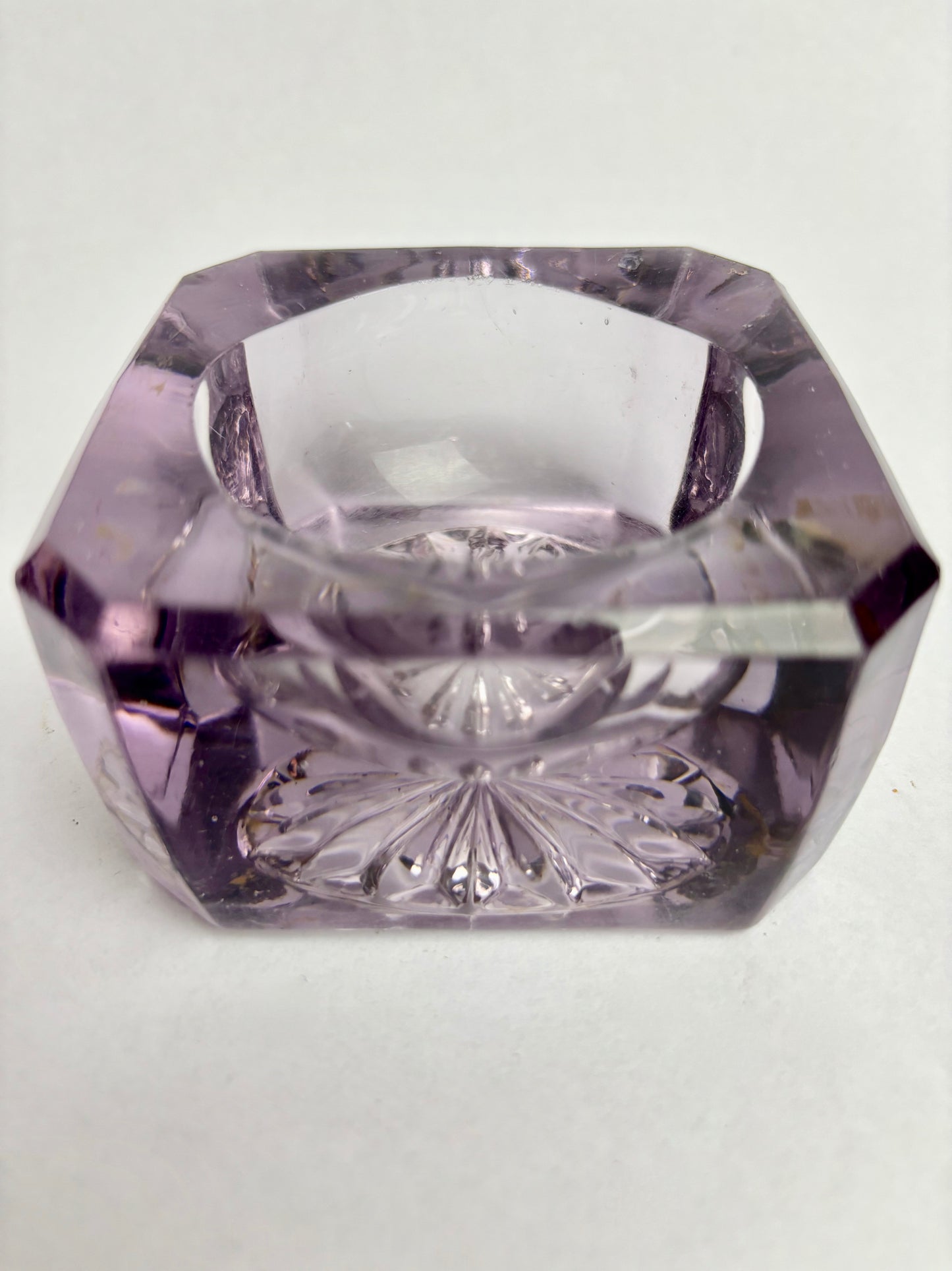 Antique Amethyst Glass Salt Dish by Sowerby