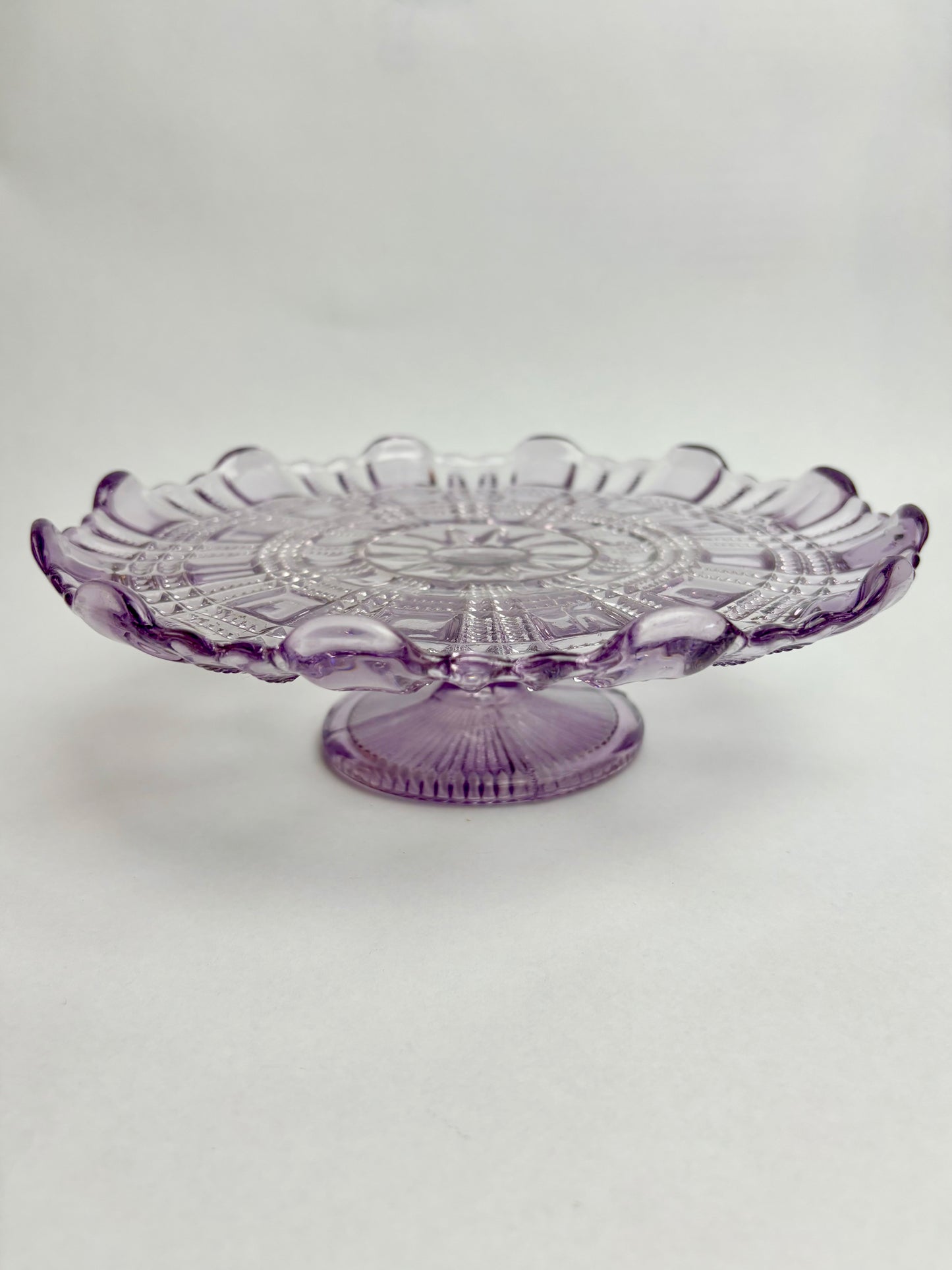 Antique Amethyst Glass Cake Stand by George Davidson, 1849