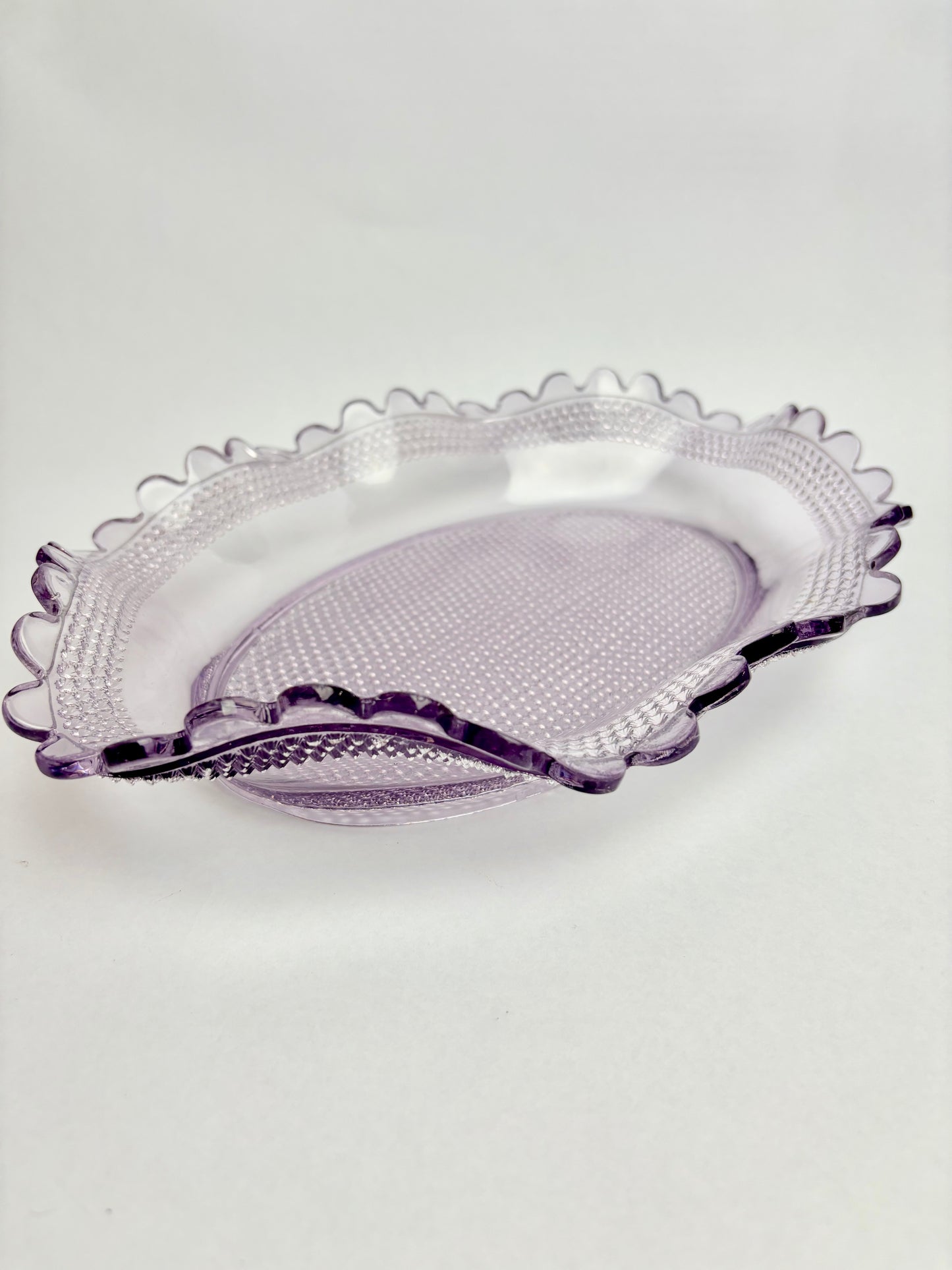 Amethyst Hobnail Glass Platter