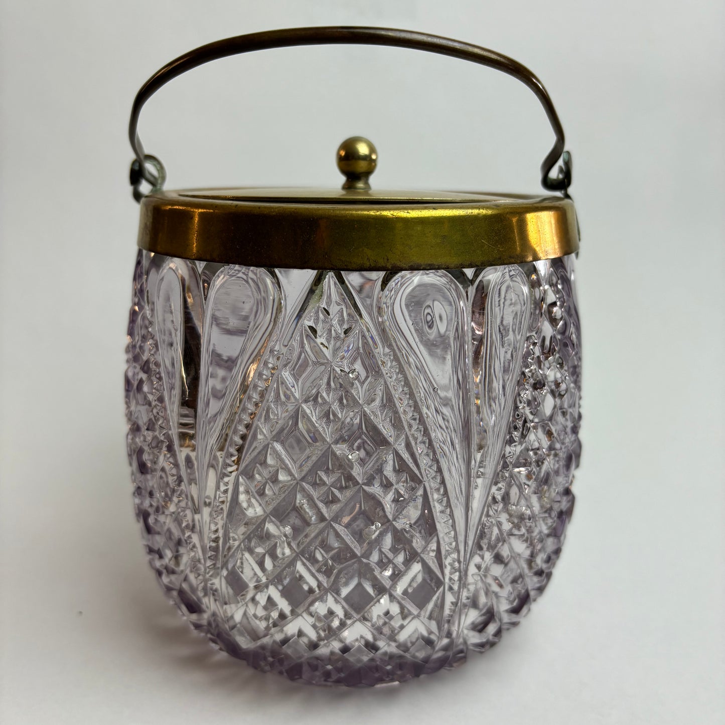 Antique Amethyst Glass Biscuit Barrel