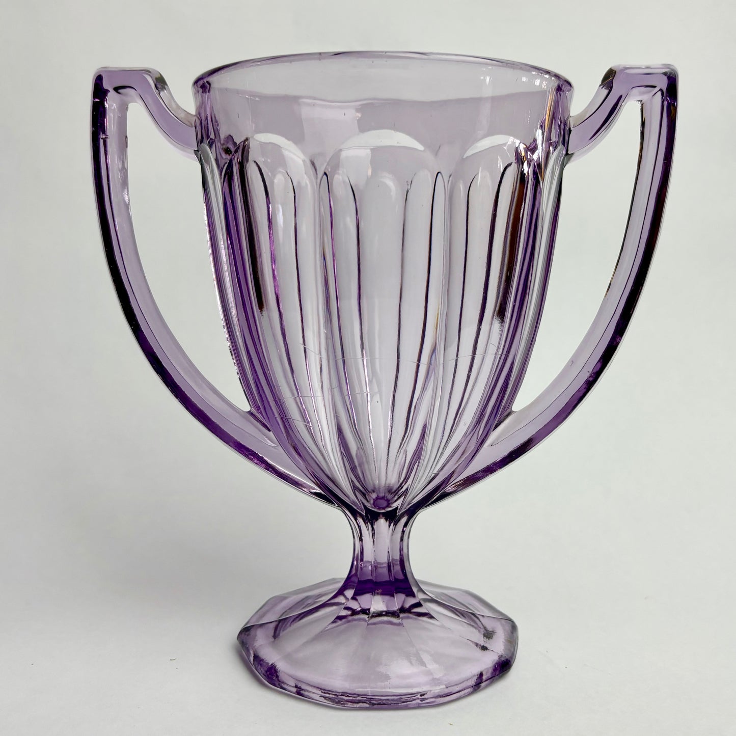 Amethyst Glass Two-Handled Vase