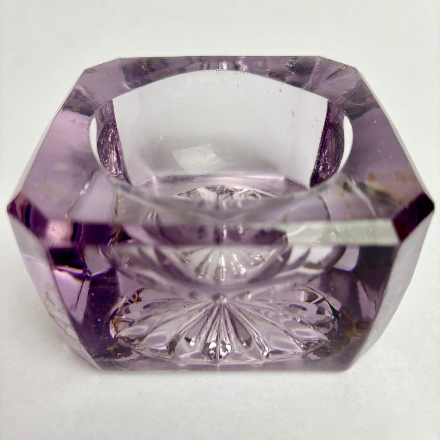Antique Amethyst Glass Salt Dish by Sowerby