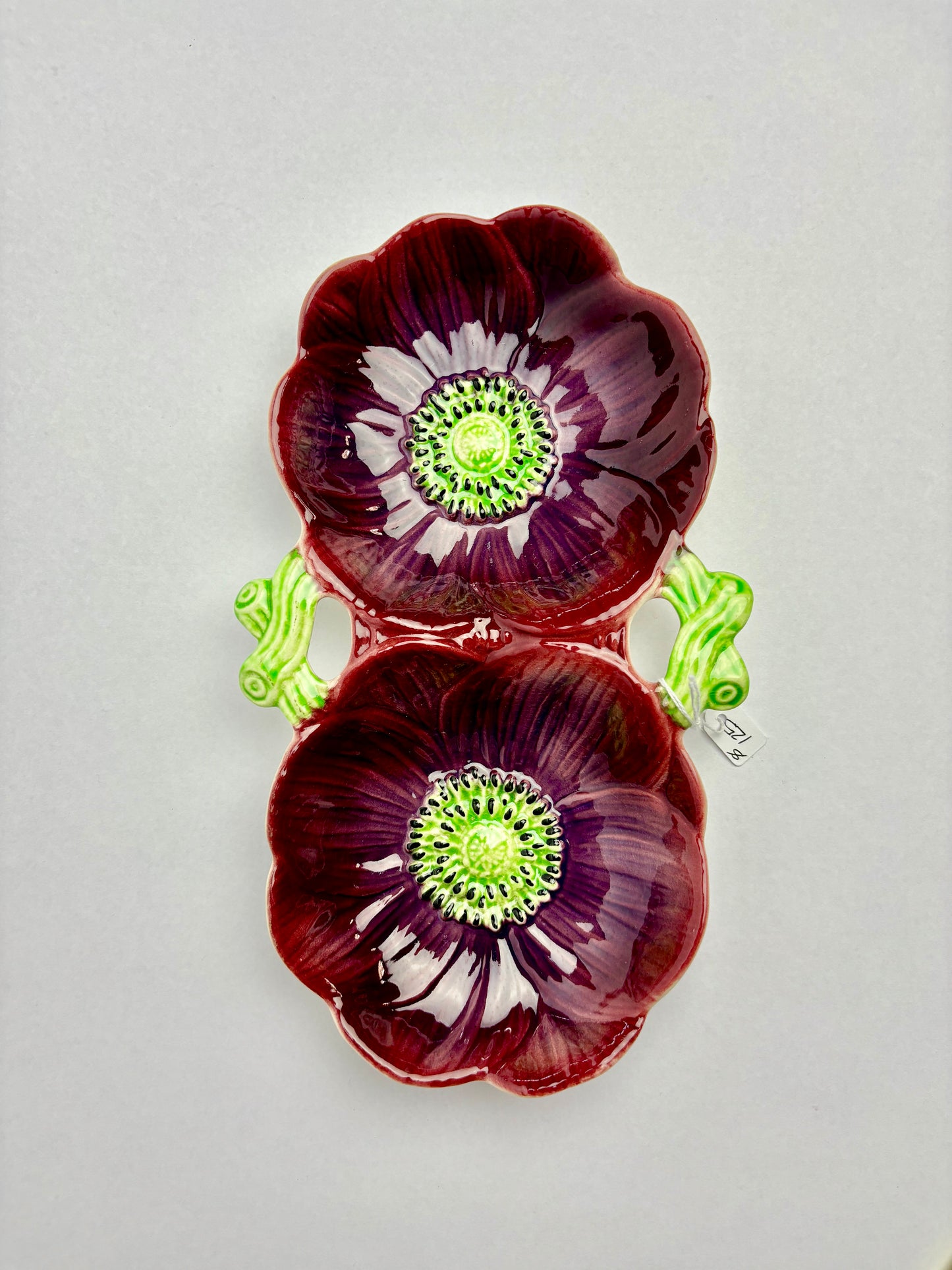 Anemone Majolica Twin Dish by Shorter & Son