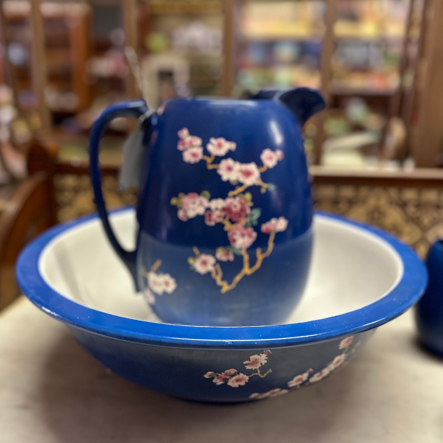 Herbert Minton Wash Jug & Bowl Bathroom Set, scarce c1870