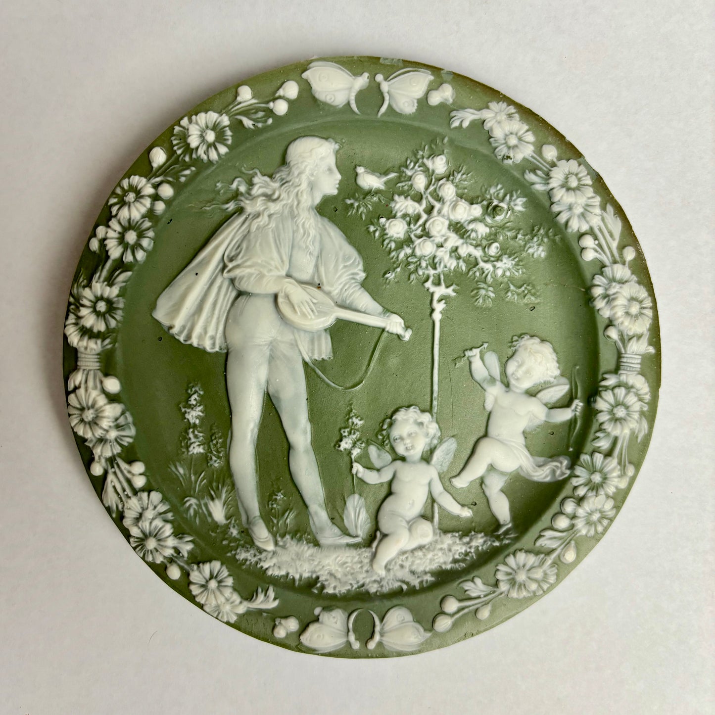 Four Schafer & Vater Jasperware Wall Plaques, c1890