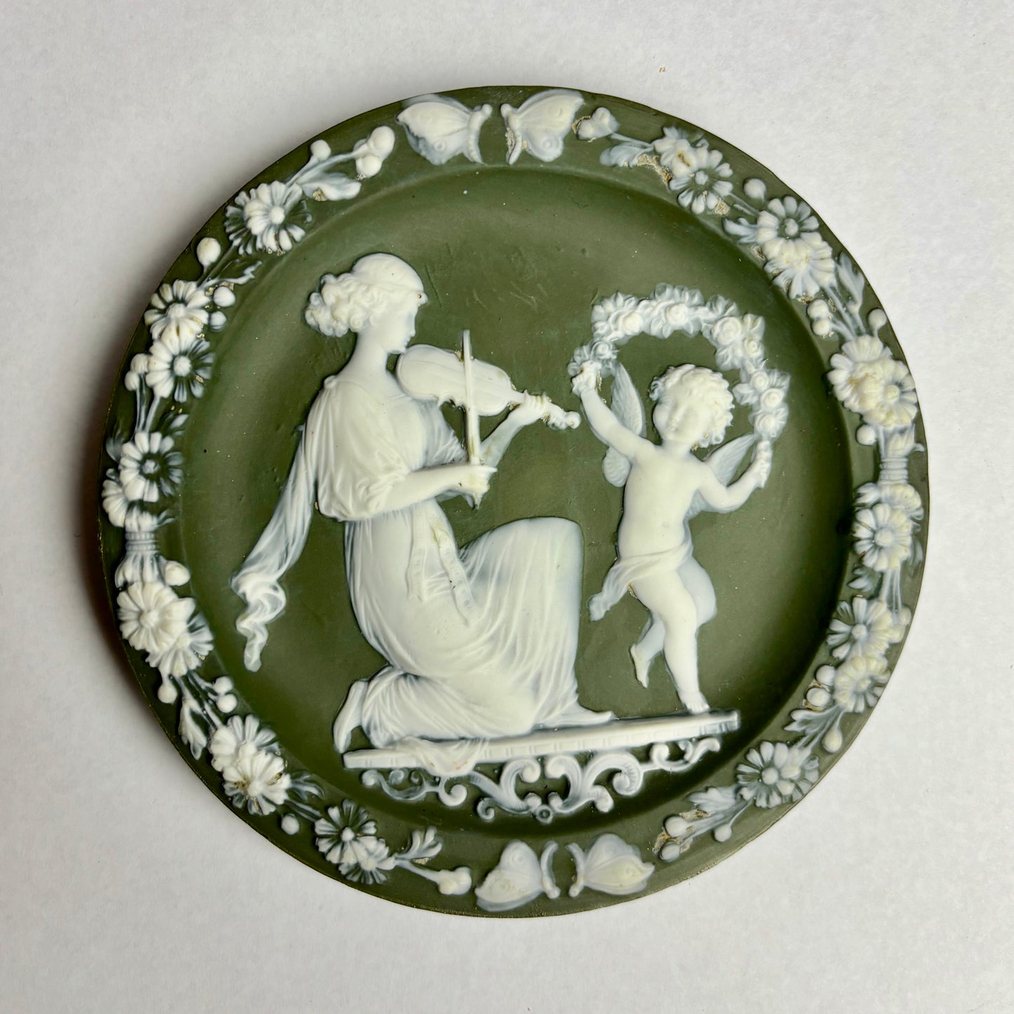 Four Schafer & Vater Jasperware Wall Plaques, c1890