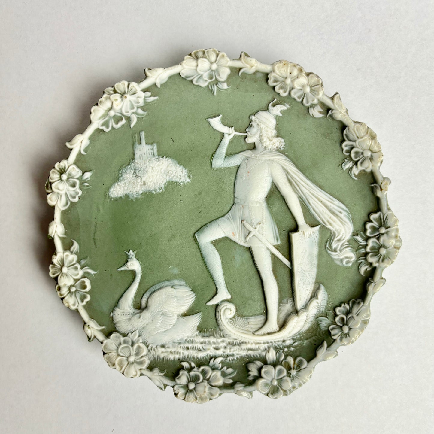Four Schafer & Vater Jasperware Wall Plaques, c1890
