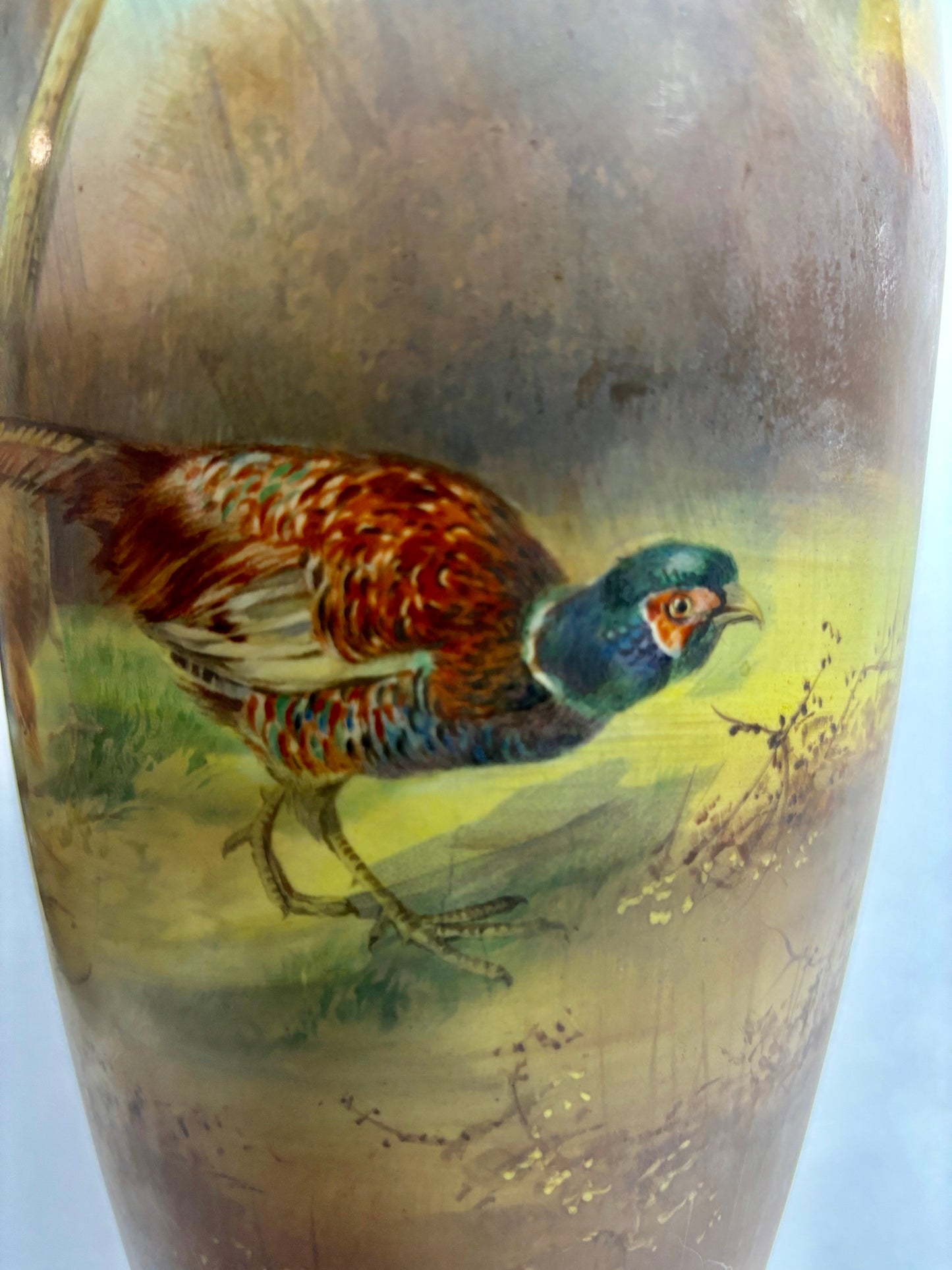 Pair of Hand-painted Winton Vases with Pheasants