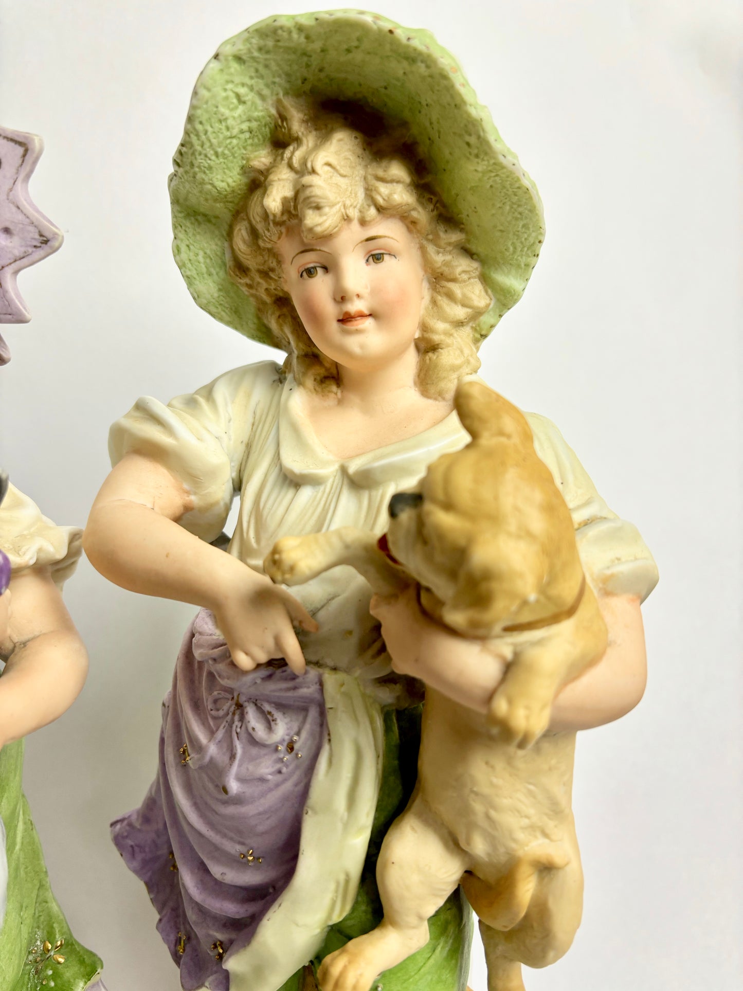 Pair of Large Victorian Bisque Figurines
