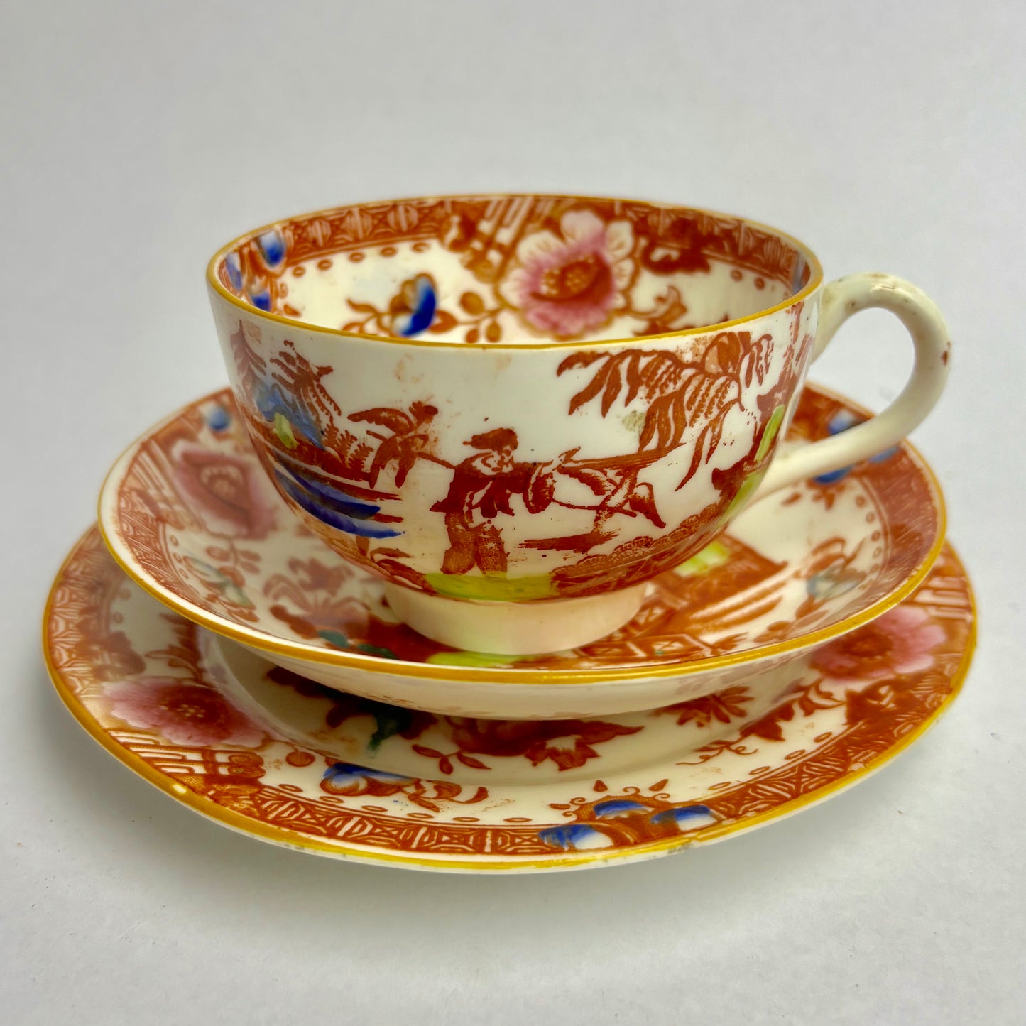 Rare Georgian Hilditch & Sons Chinoiserie 33 piece porcelain tea set