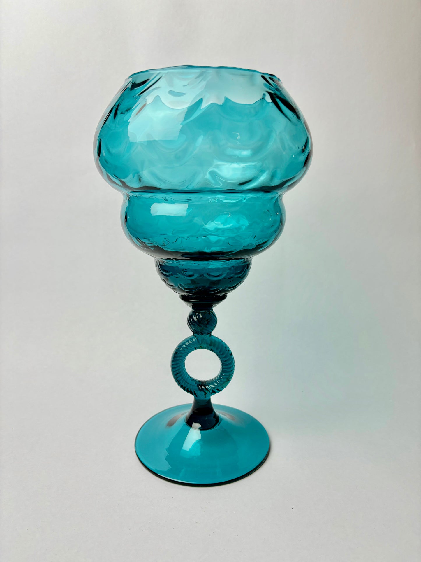 Empoli Teal Draped Peacock Vase 29.5cm