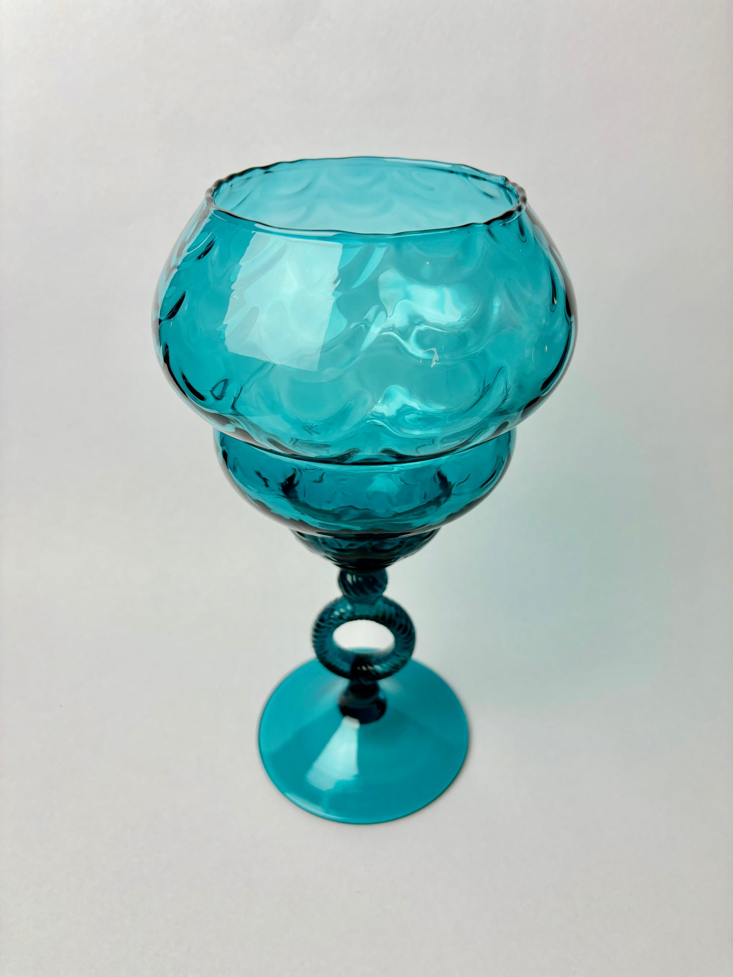 Empoli Teal Draped Peacock Vase 29.5cm