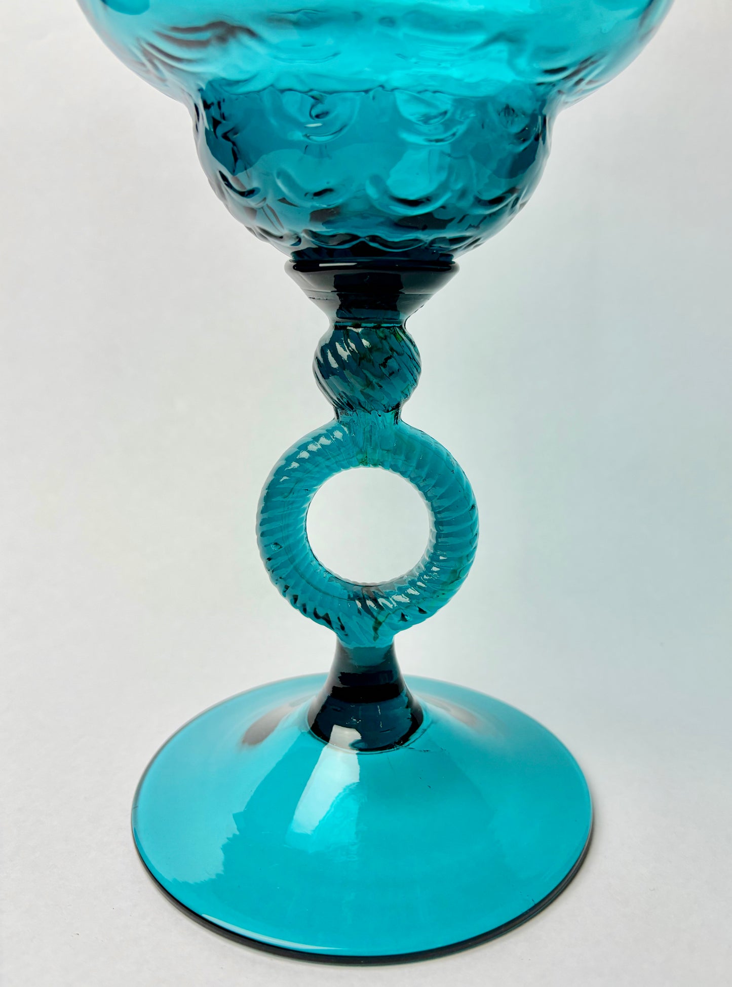 Empoli Teal Draped Peacock Vase 29.5cm