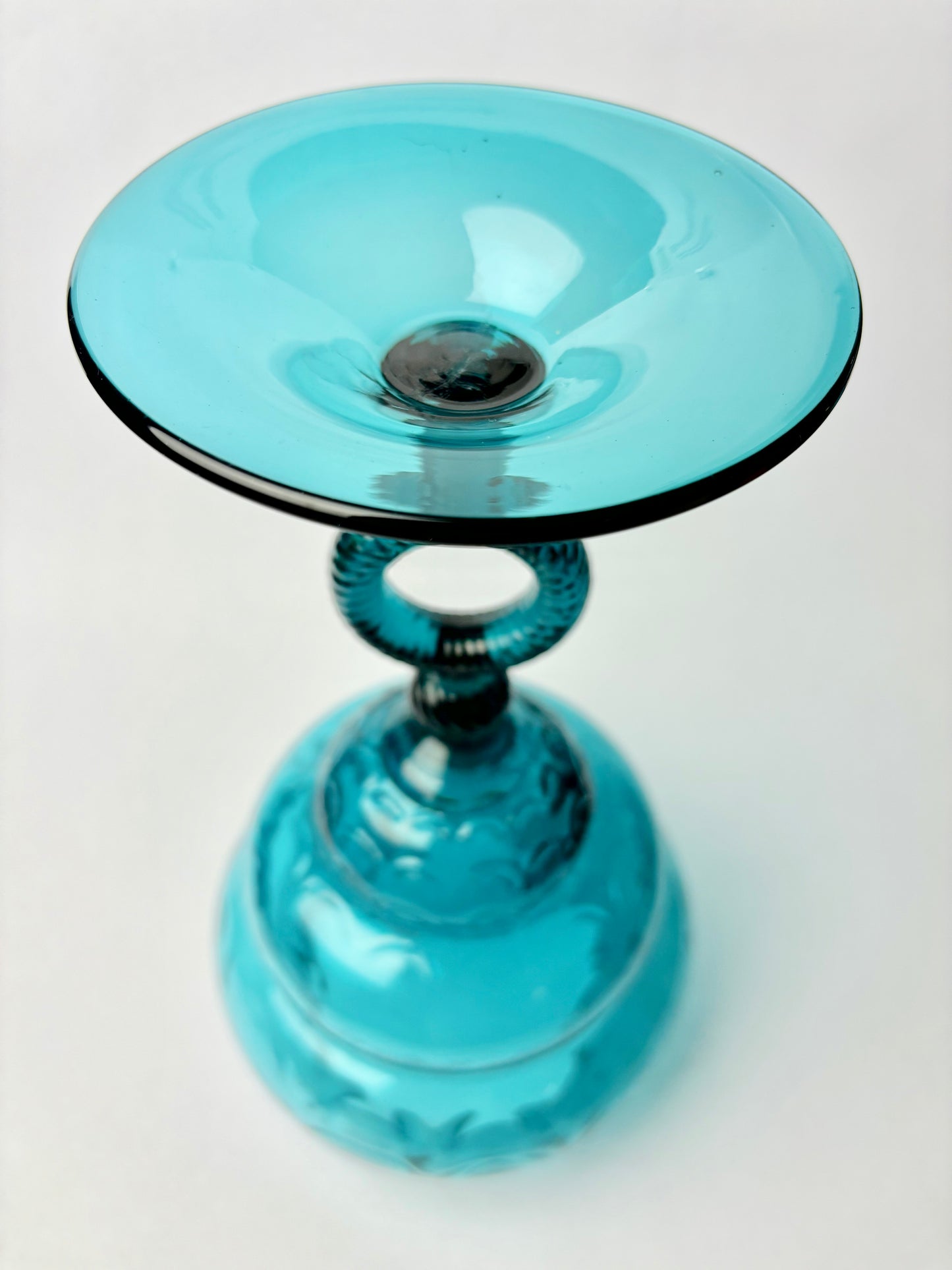 Empoli Teal Draped Peacock Vase 29.5cm