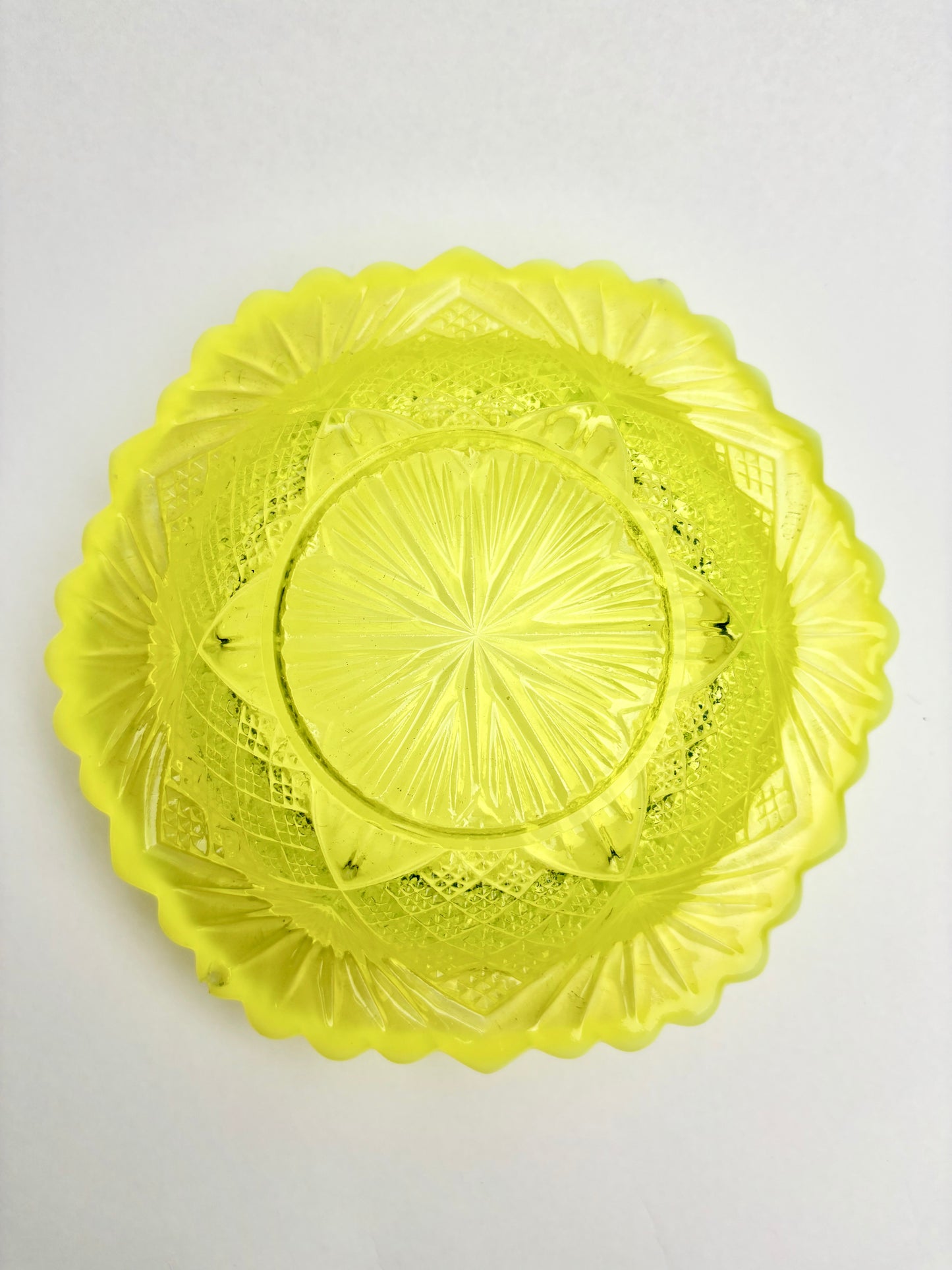Antique George Davidson & Co Vaseline Glass Dome Dish