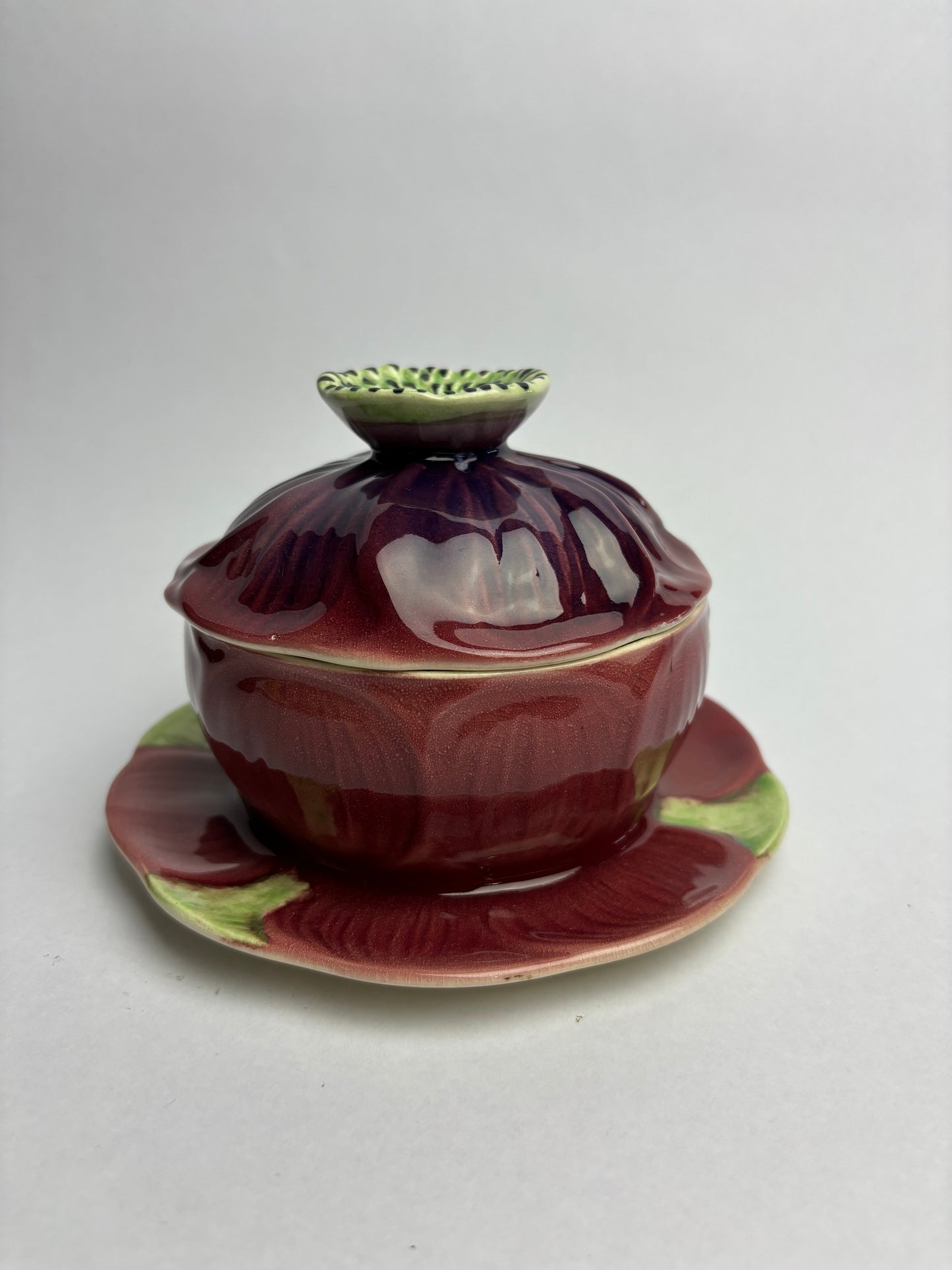 Anemone Majolica Lidded Pot by Shorter & Son