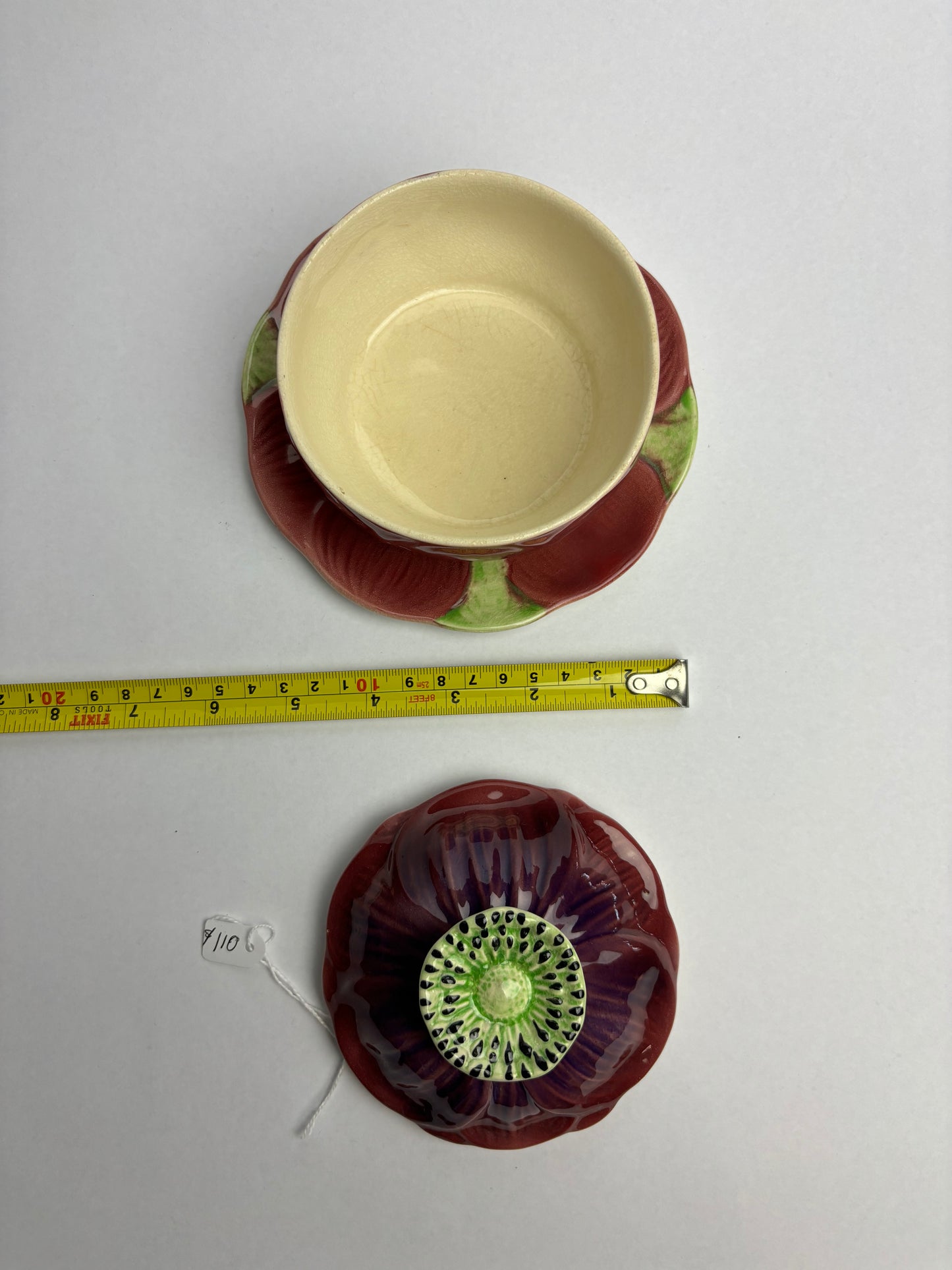 Anemone Majolica Lidded Pot by Shorter & Son