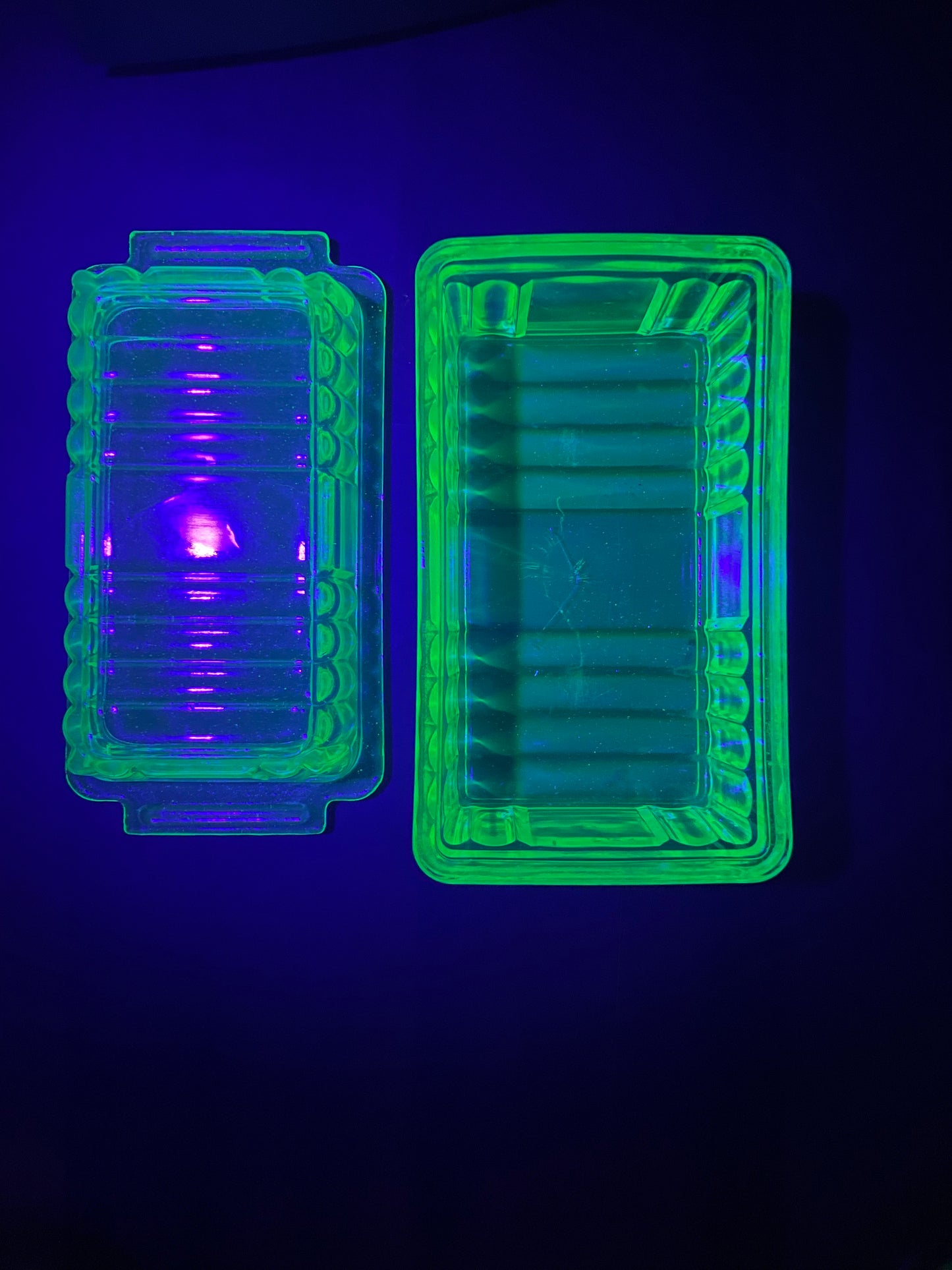 Uranium Glass Butter Dish