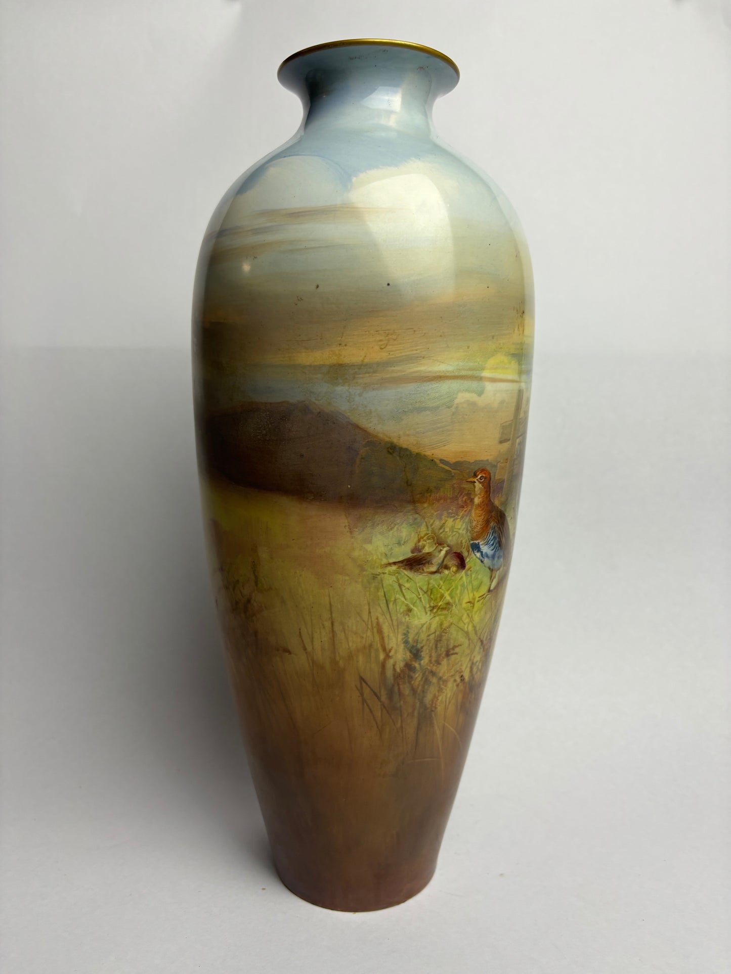 Pair of Hand-painted Winton Vases with Pheasants