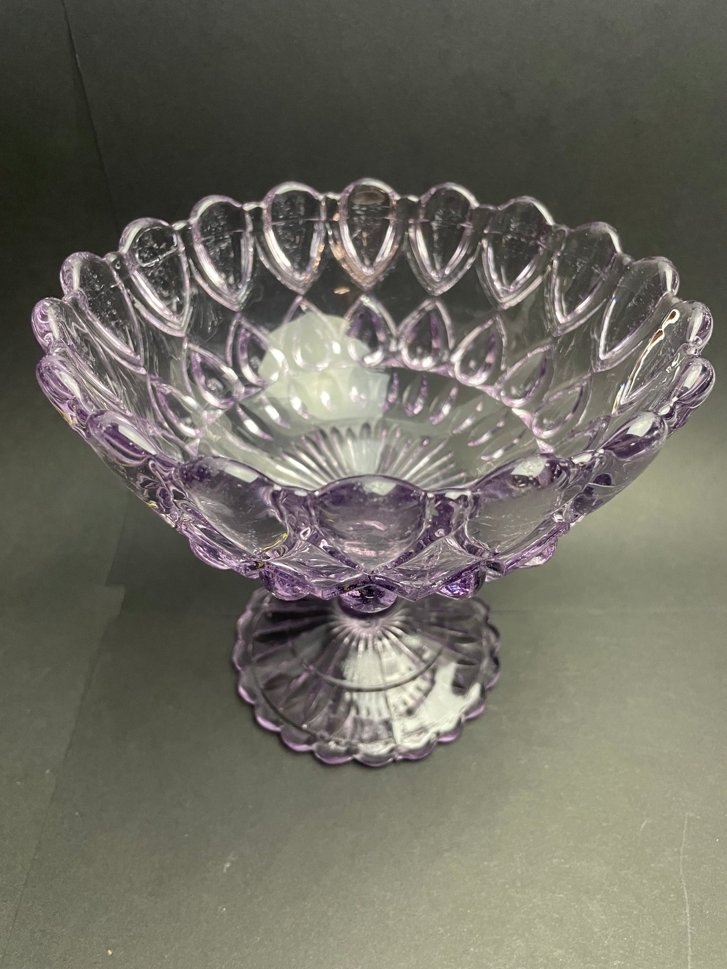 Vintage Amethyst Glass Comport