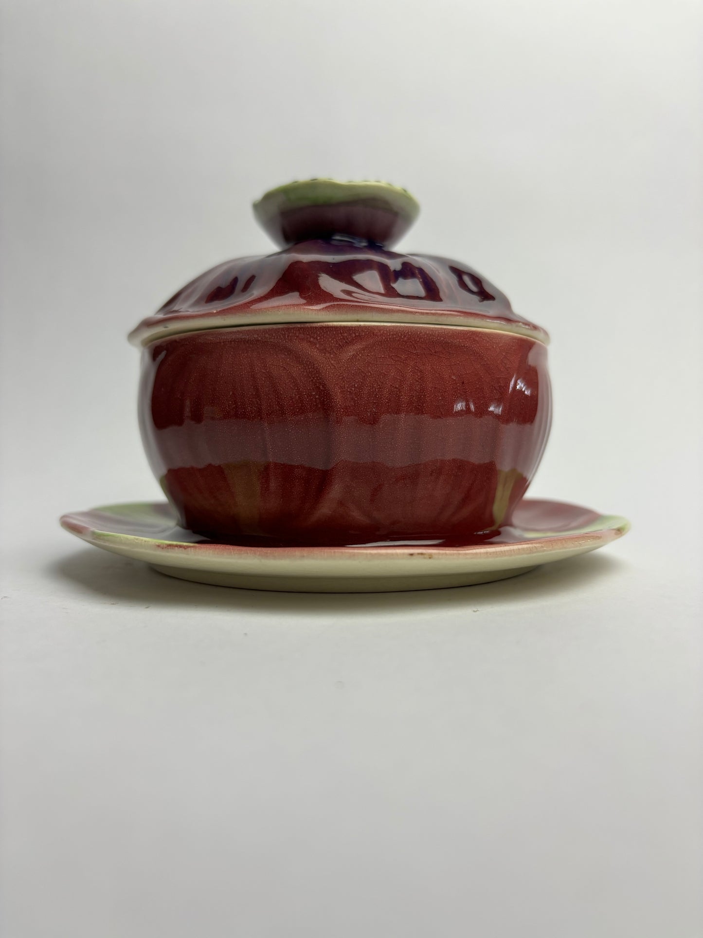 Anemone Majolica Lidded Pot by Shorter & Son