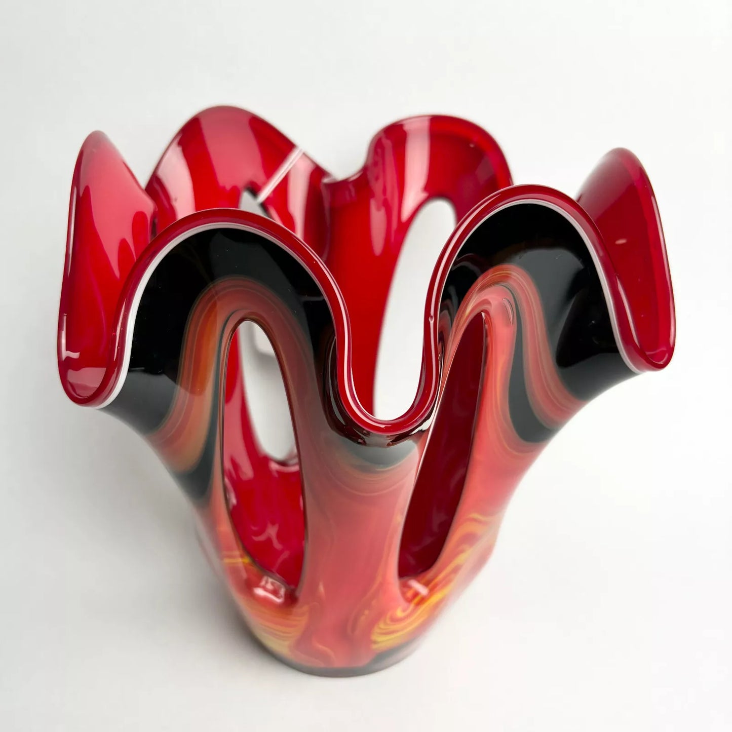 Vintage Murano Fazzoletto Handkerchief Art Glass Vase