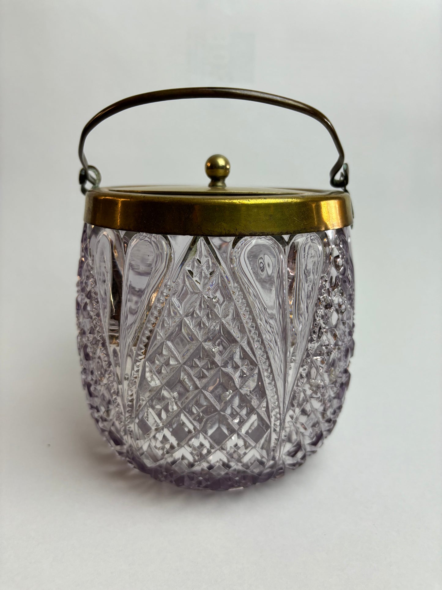 Antique Amethyst Glass Biscuit Barrel