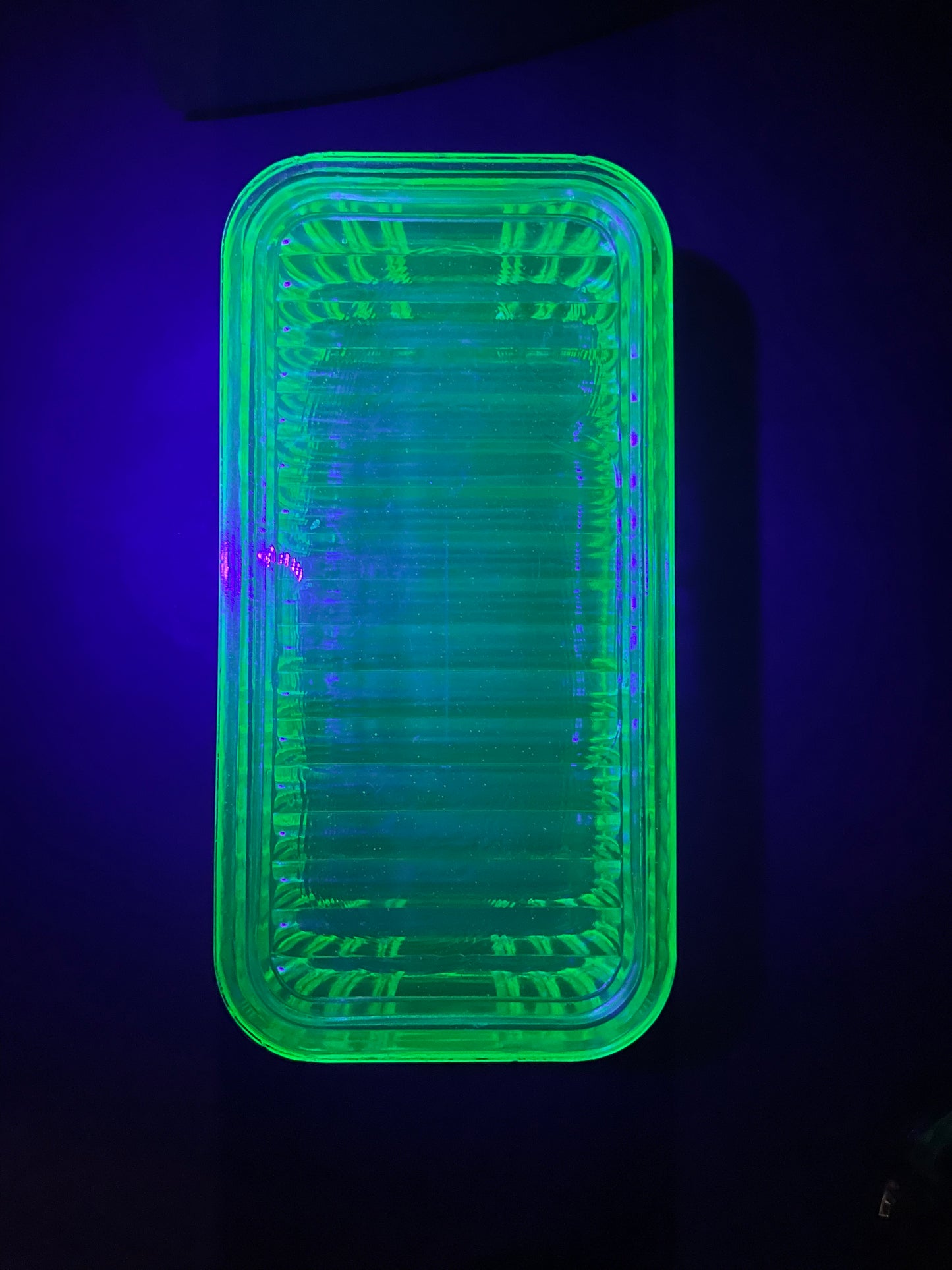 Uranium Glass Butter Dish