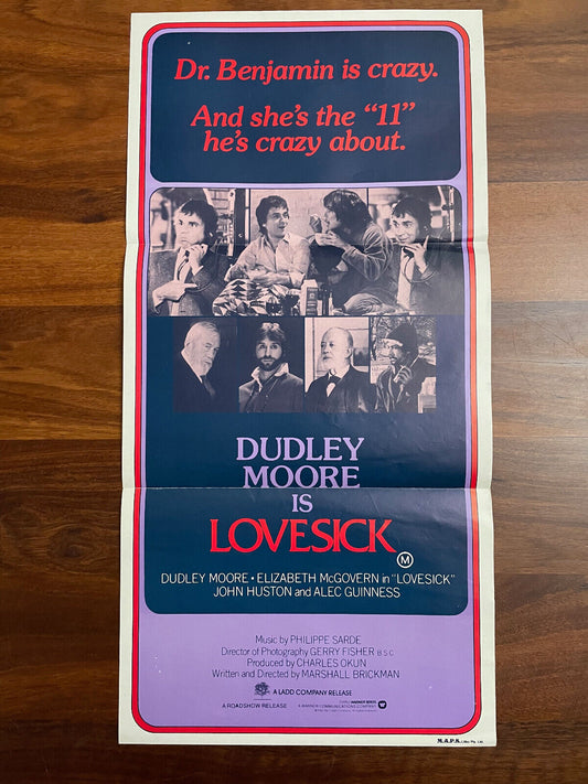 Dudley Moore is Lovesick (1983) Australian Daybill Movie Poster