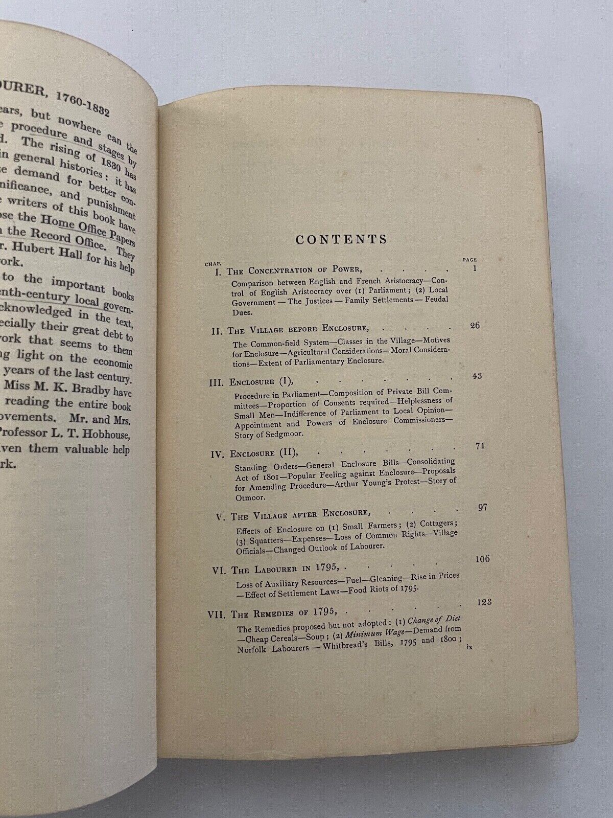 THE VILLAGE LABOURER 1760-1832. A Study in the Government of England 1813