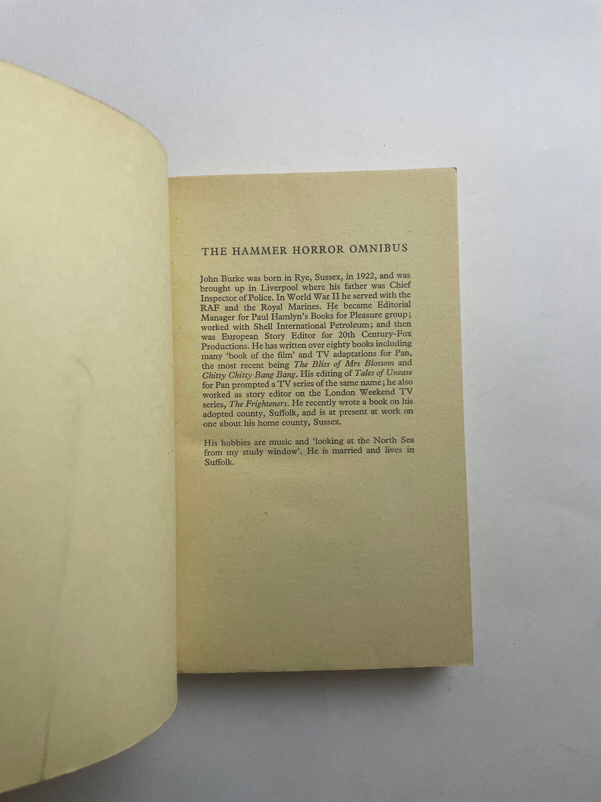 Hammer Horror Film Omnibus Vol 1 by John Burke