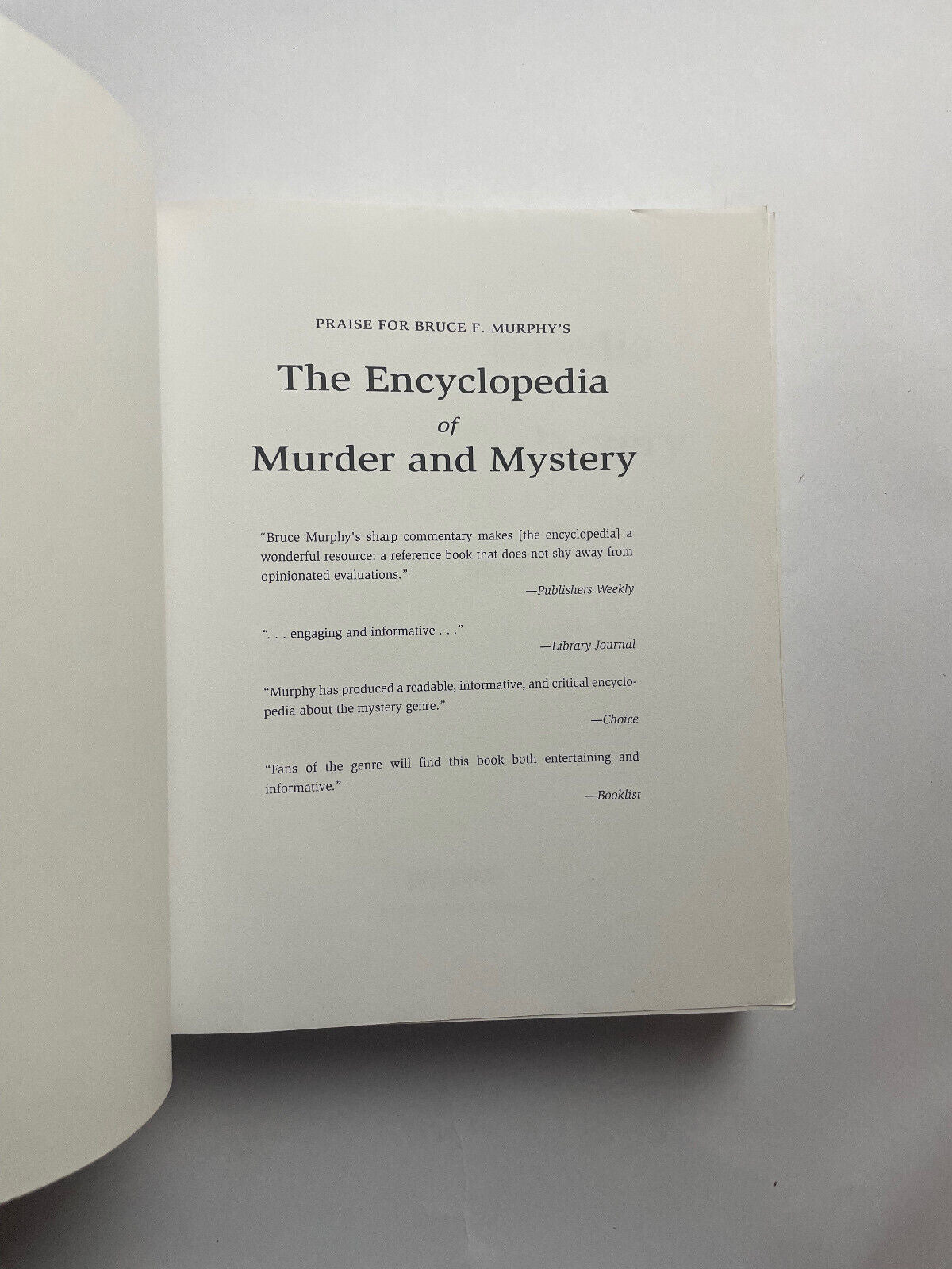 The Encyclopedia of Murder and Mystery