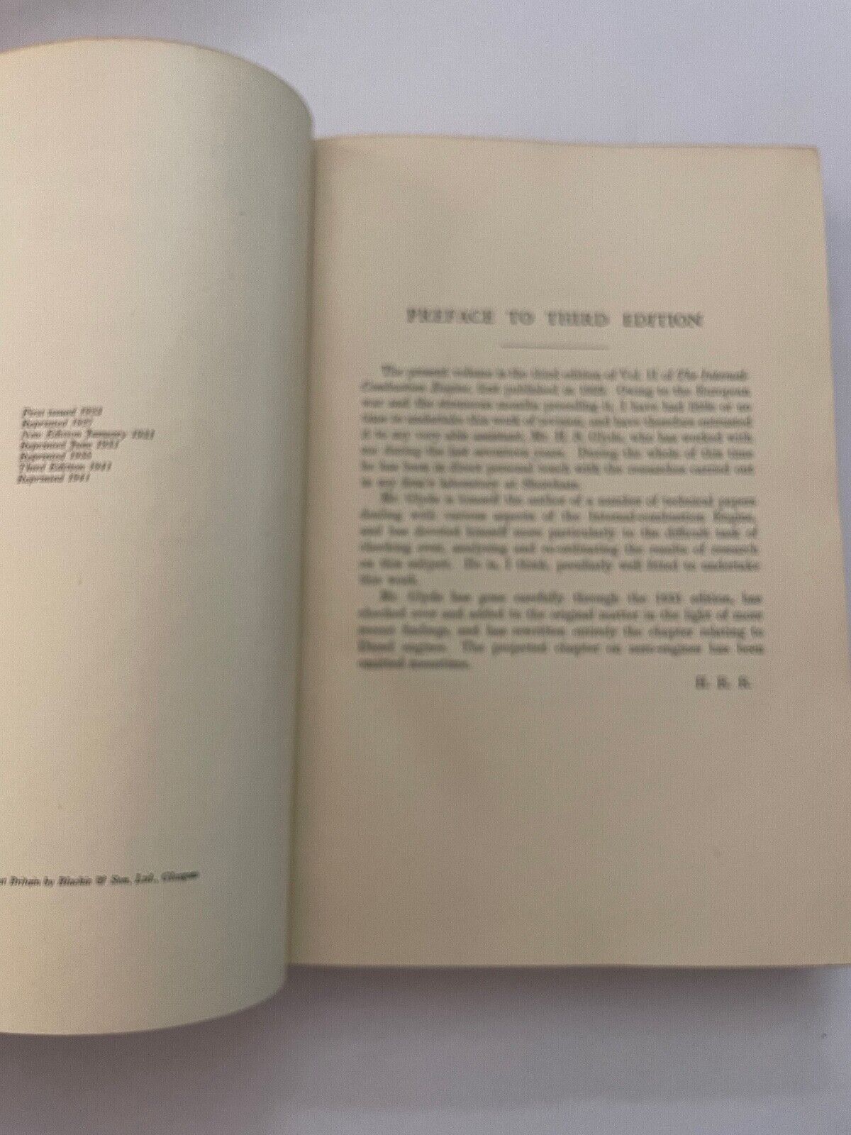 The High-Speed Internal-Combustion Engine by Sir Harry Riccardo 1941 3rd edition