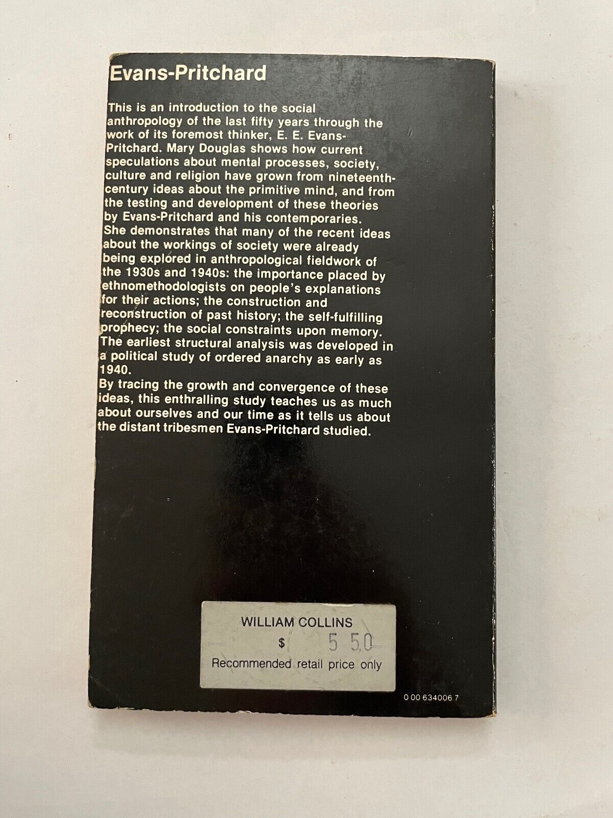 Evans-Pritchard Mary Douglas (Paperback, 1971) 9780006340065